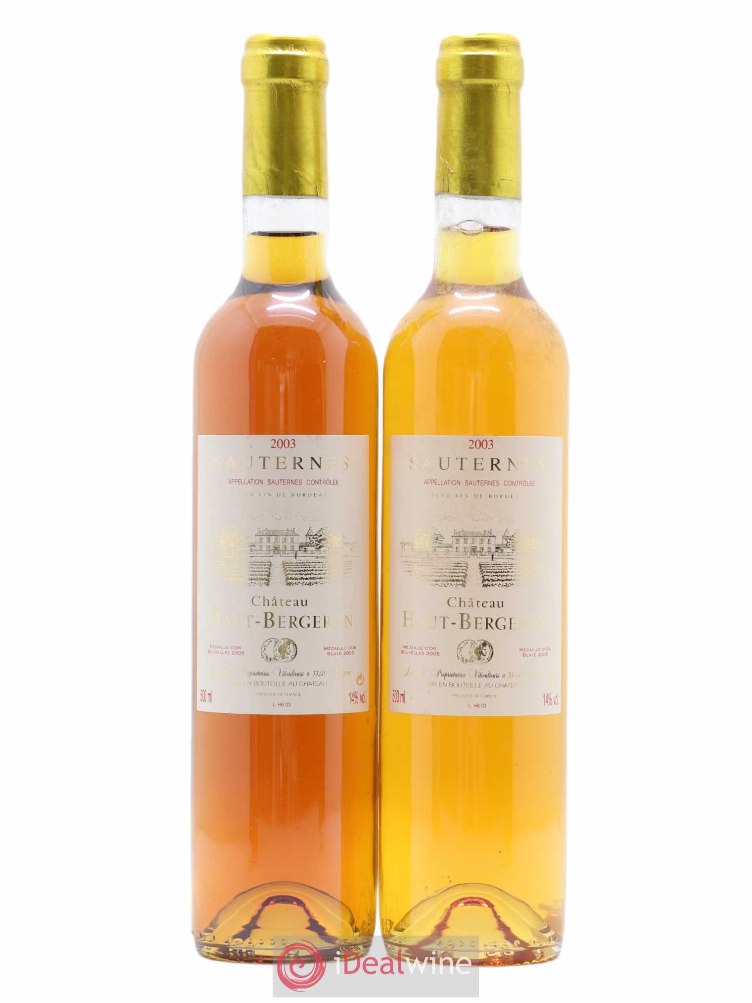 Château Haut-Bergeron 50cl 2003 - Lotto di 2 bottiglie - 0
