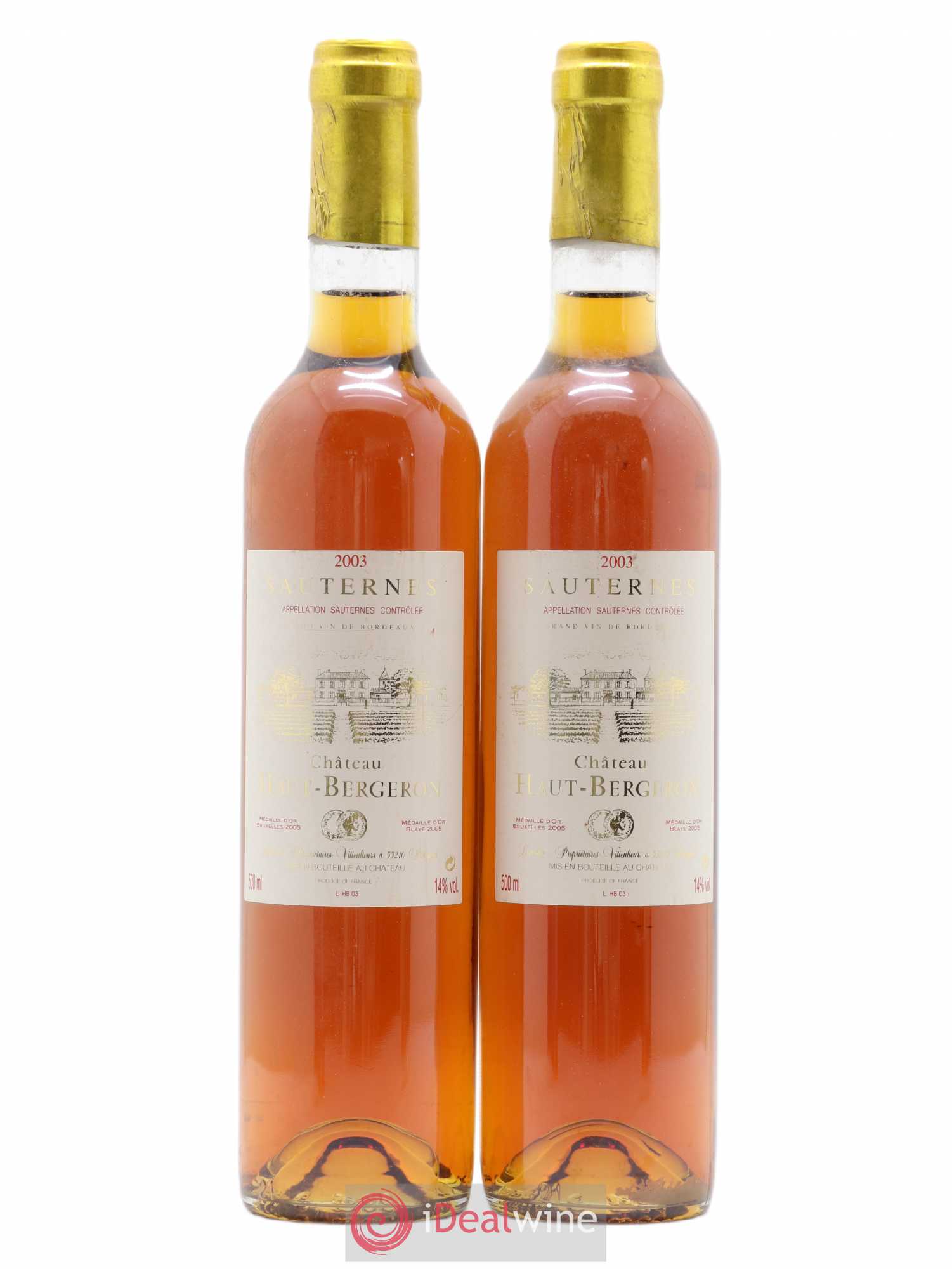 Château Haut-Bergeron 50cl 2003 - Lotto di 2 bottiglie - 0