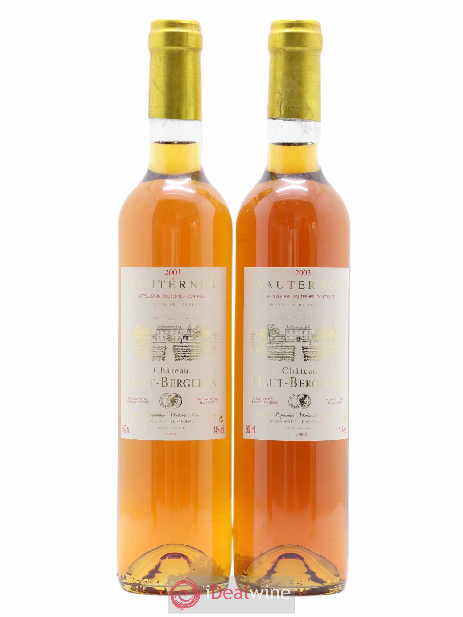 Château Haut-Bergeron 50cl 2003 - Lotto di 2 bottiglie - 0