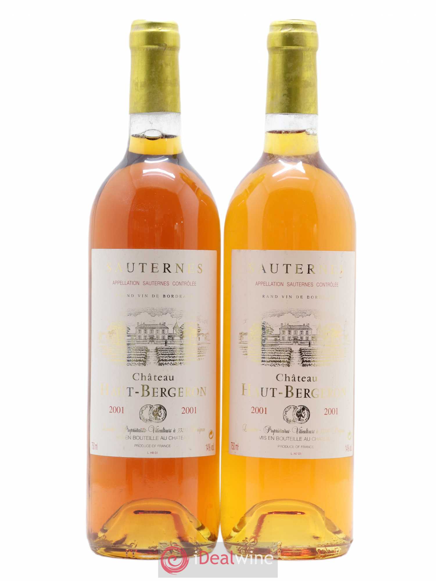 Château Haut-Bergeron 2001 - Lotto di 2 bottiglie - 0