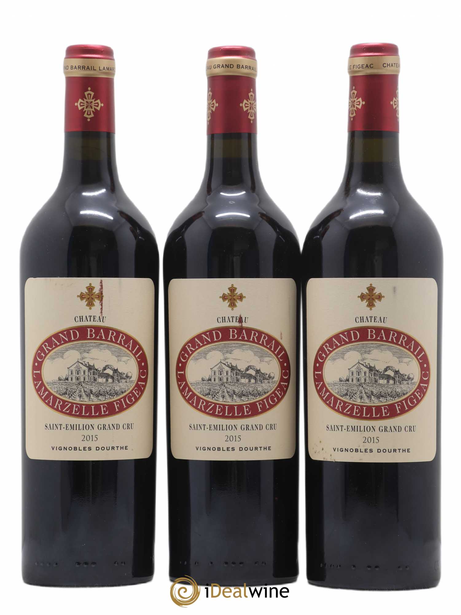 Château Grand Barrail Lamarzelle Figeac Grand Cru Classé 2015 - Lot de 3 bouteilles - 0