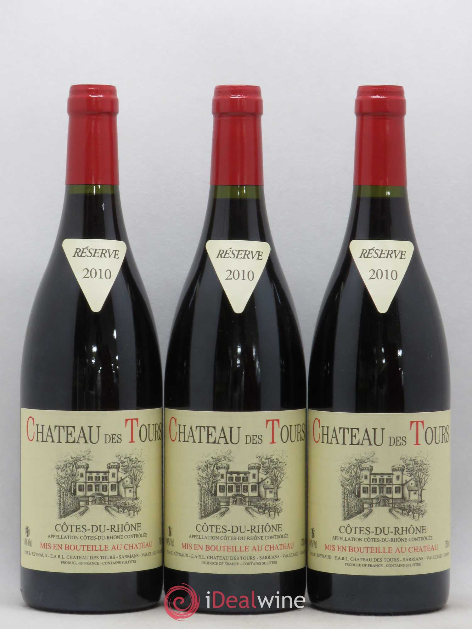 Côtes-du-Rhône Château des Tours Emmanuel Reynaud 2010 - Lot de 3 bouteilles - 0