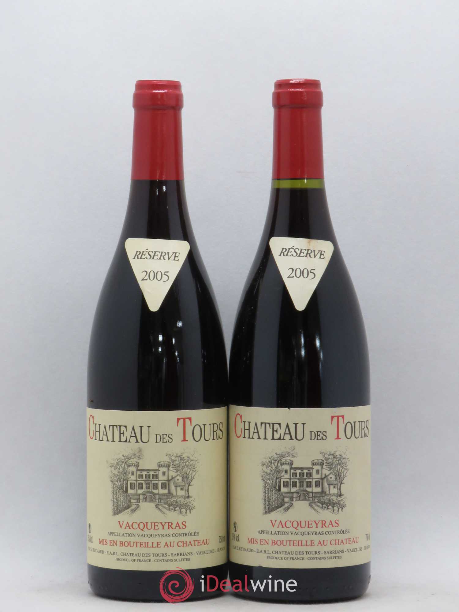 Vacqueyras Château des Tours Emmanuel Reynaud 2005 - Lot de 2 bouteilles - 0