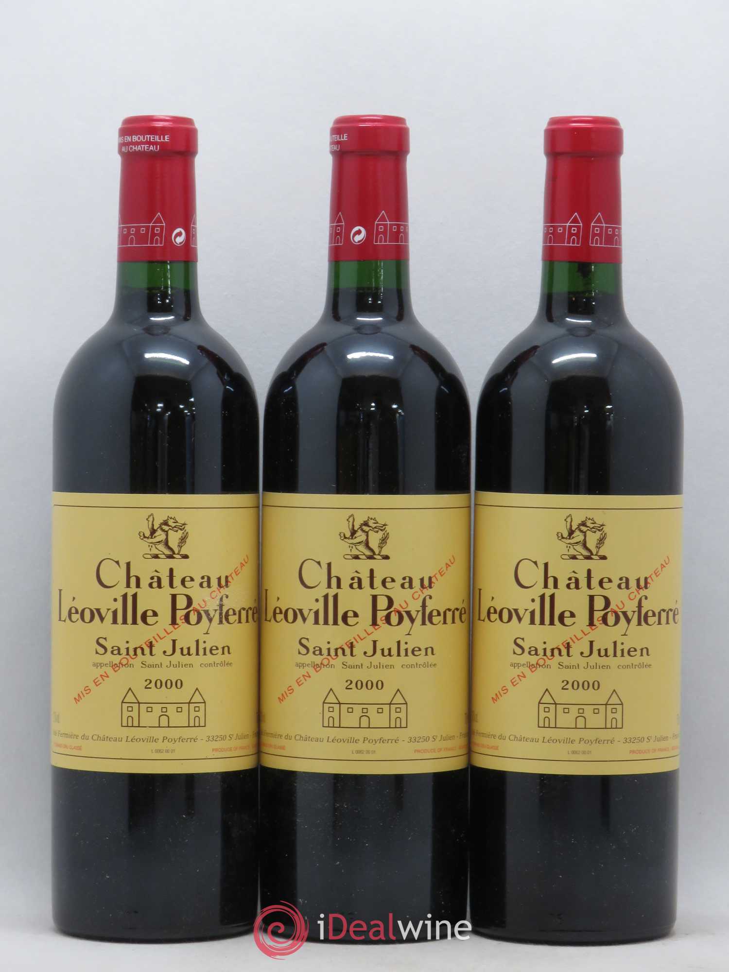 Château Léoville Poyferré 2ème Grand Cru Classé 2000 - Lot de 3 bouteilles - 0