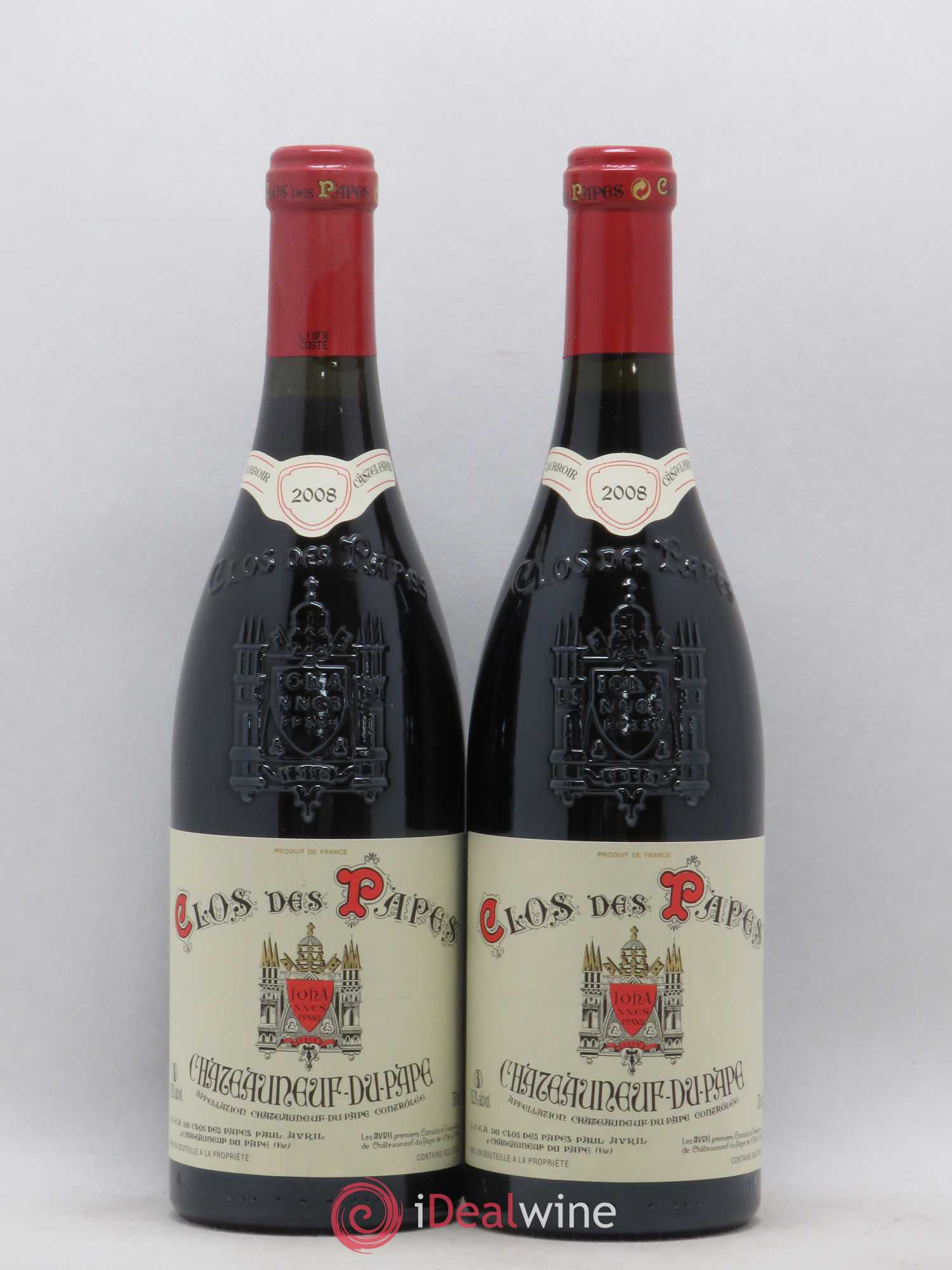 Châteauneuf-du-Pape Clos des Papes - Paul Avril 2008 - Lot de 2 bouteilles - 0