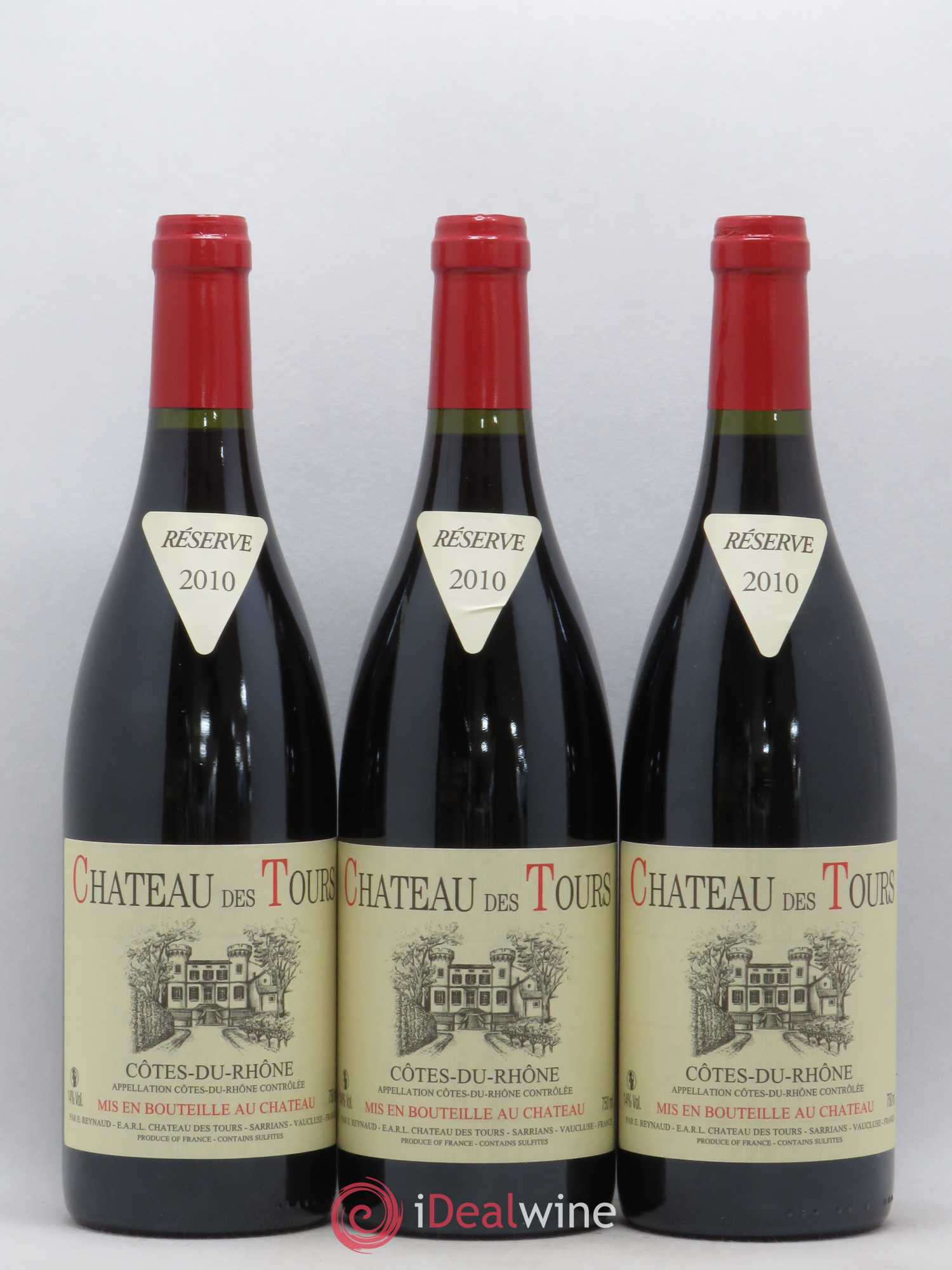 Côtes-du-Rhône Château des Tours Emmanuel Reynaud 2010 - Lot de 3 bouteilles - 0