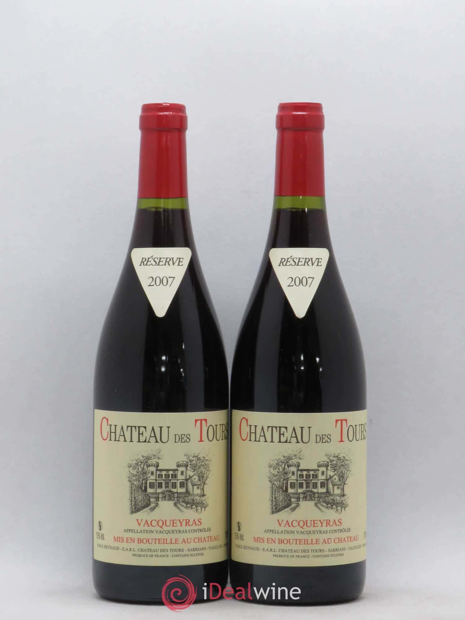 Vacqueyras Château des Tours Emmanuel Reynaud 2007 - Lot de 2 bouteilles - 0