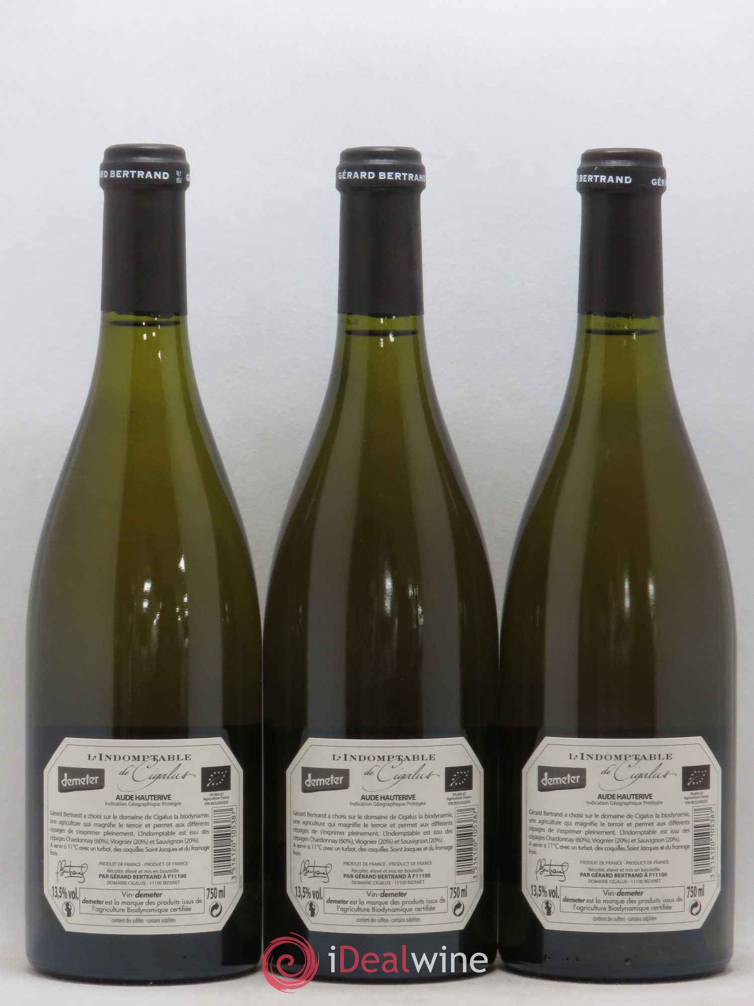 Divers IGP Aude Hauterive L'indomptable Domaine Cigalus 2015 - Lot de 3 bouteilles - 1