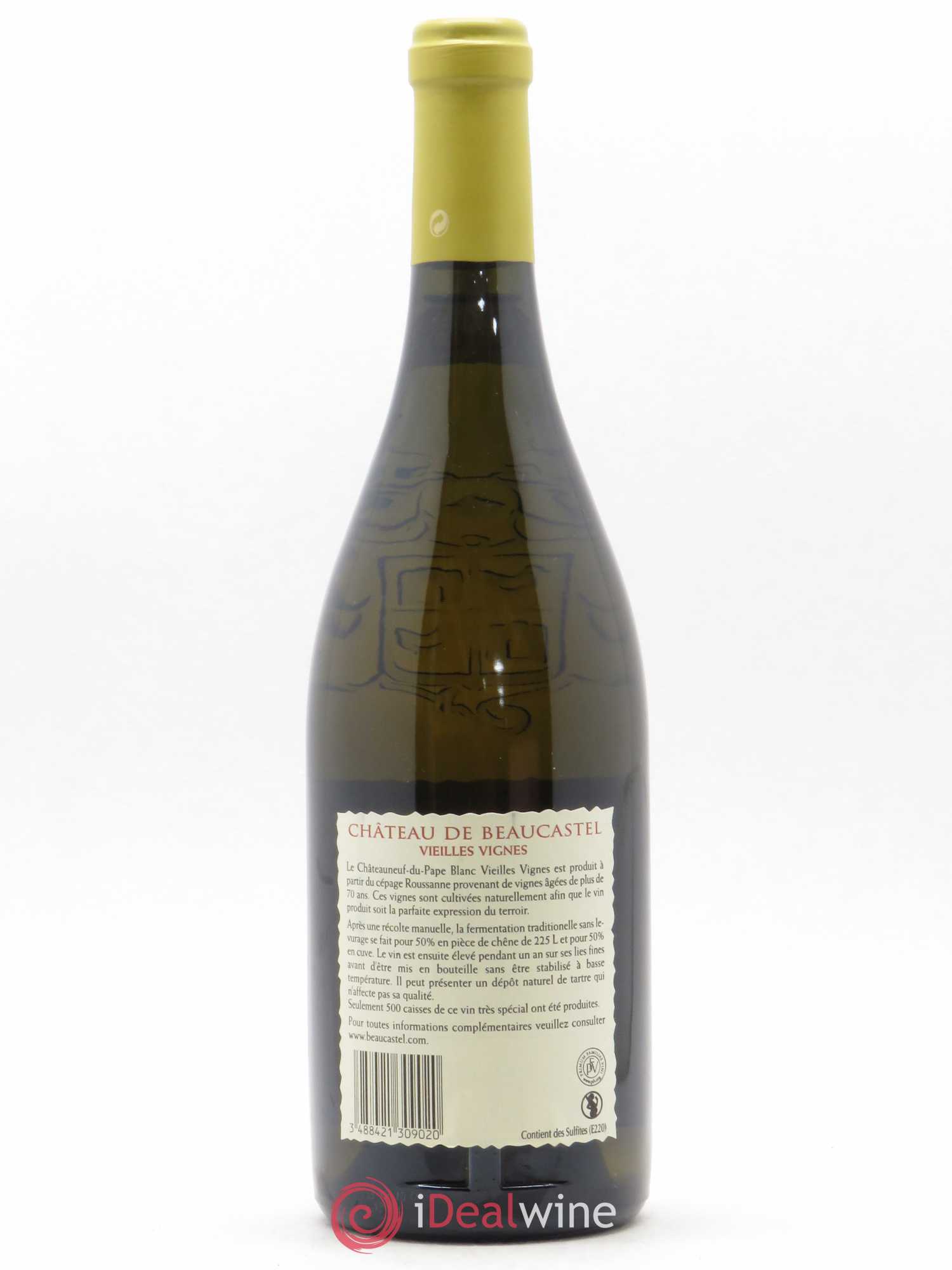 Châteauneuf-du-Pape Château de Beaucastel Vieilles vignes Roussanne Famille Perrin 2009 - Lot de 1 bouteille - 1