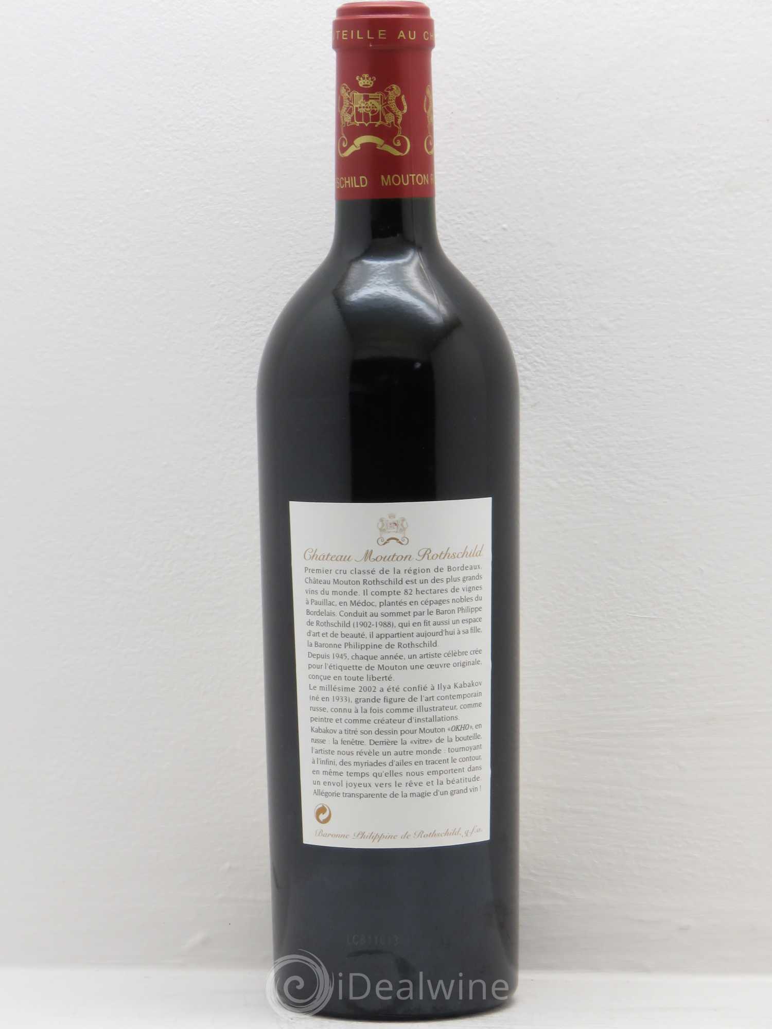 Château Mouton Rothschild 1er Grand Cru Classé 2002 - Lot de 1 bouteille - 1