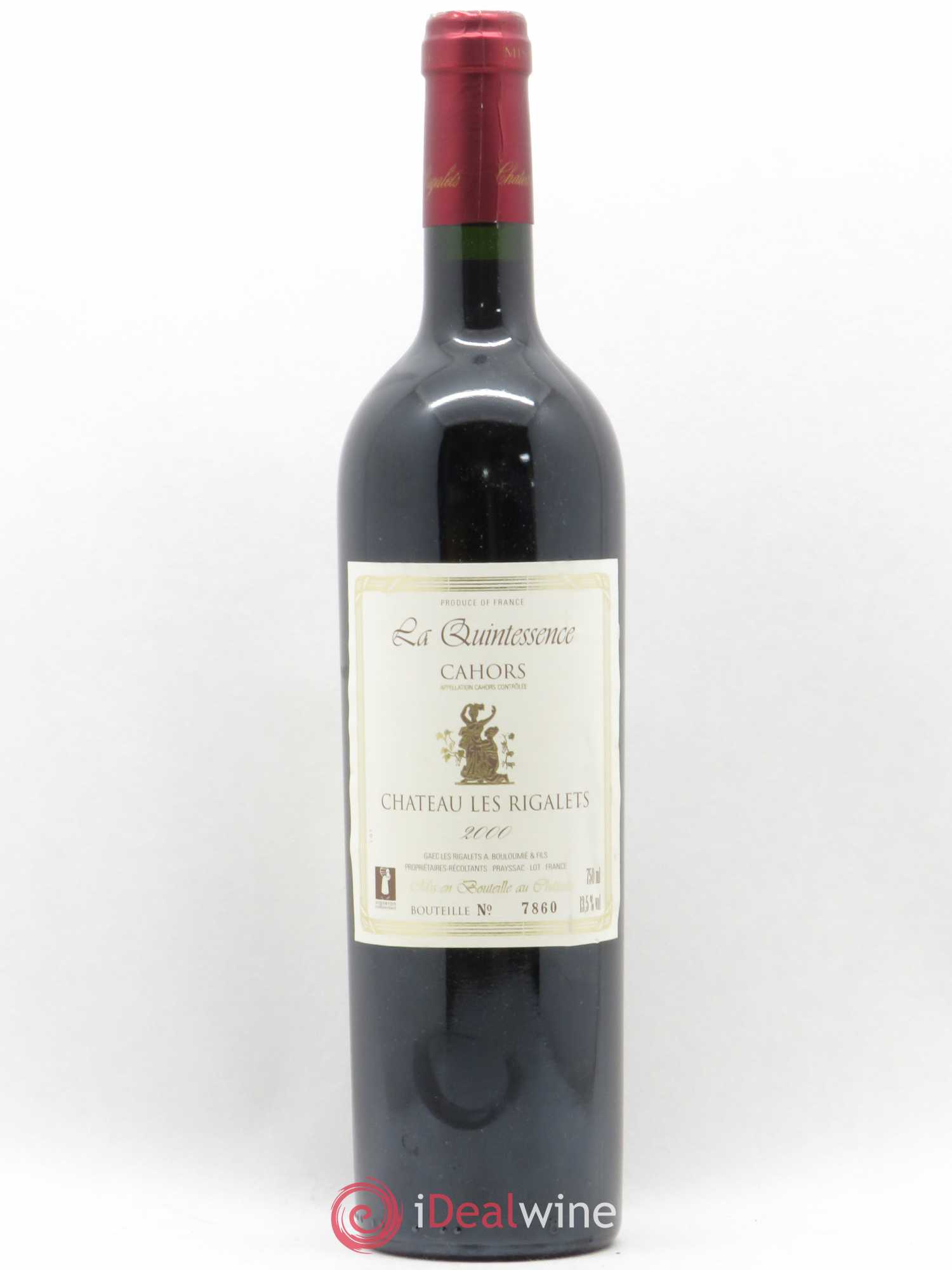 Cahors La Quintessence Château Les Rigalets 2000 - Lot de 1 bouteille - 0