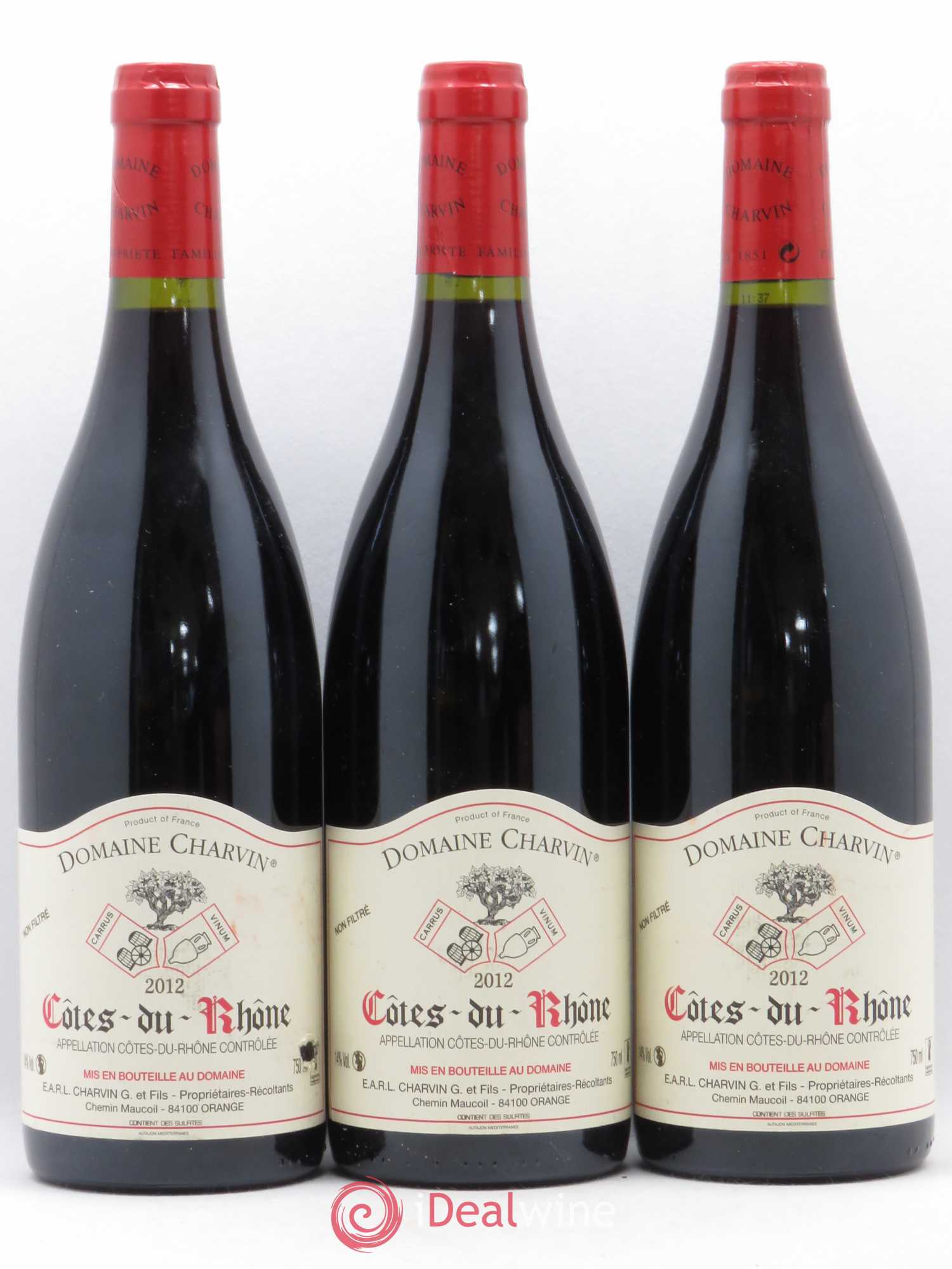 Côtes-du-Rhône Charvin (Domaine) 2012 - Lot de 3 bouteilles - 0