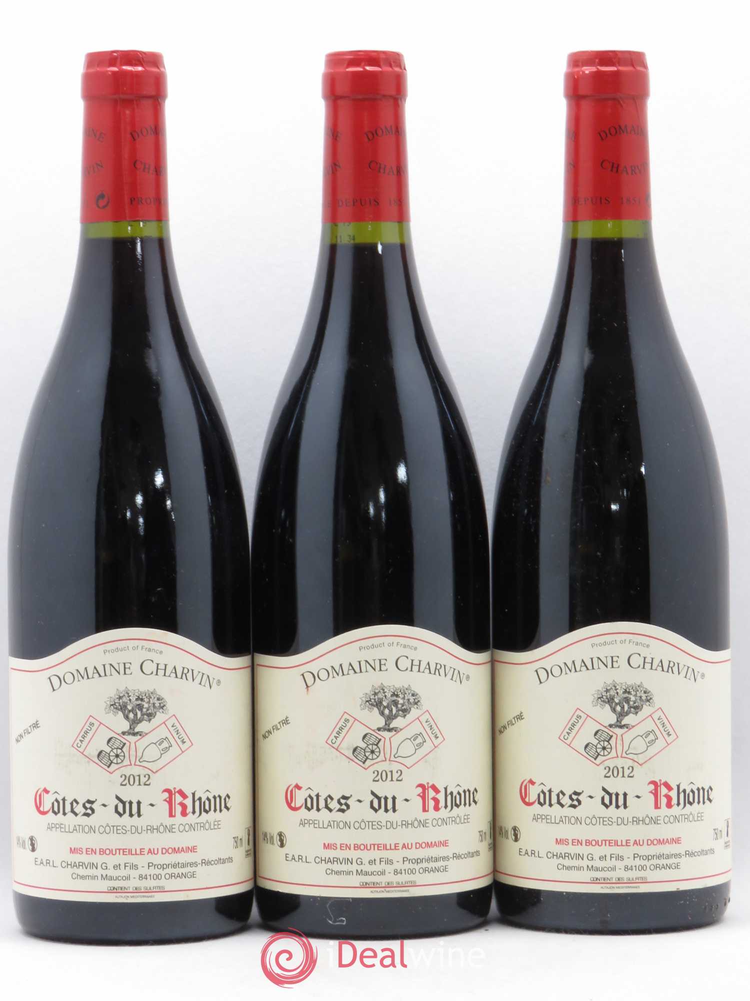 Côtes-du-Rhône Charvin (Domaine) 2012 - Lot de 3 bouteilles - 0