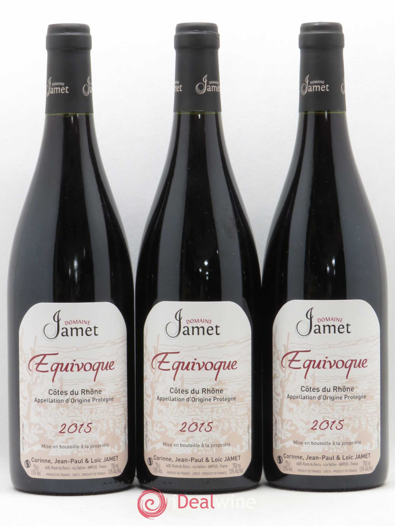 Côtes-du-Rhône Cuvée Equivoque Domaine Jamet 2015 - Posten von 3 Flaschen - 0