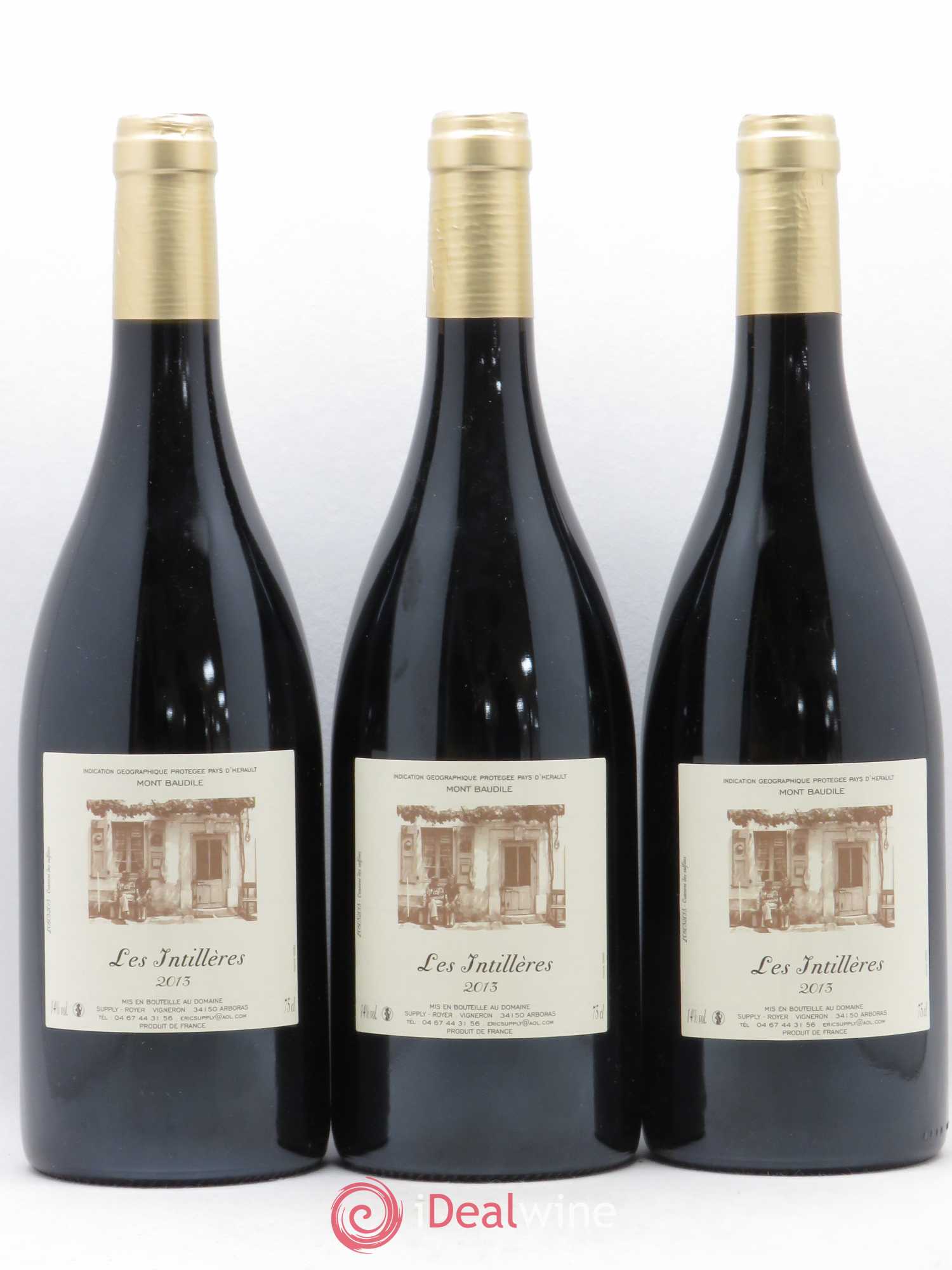Pays d'Hérault Mont Baudile Les Intilleres Domaine Supply Royer 2013 - Posten von 3 Flaschen - 0