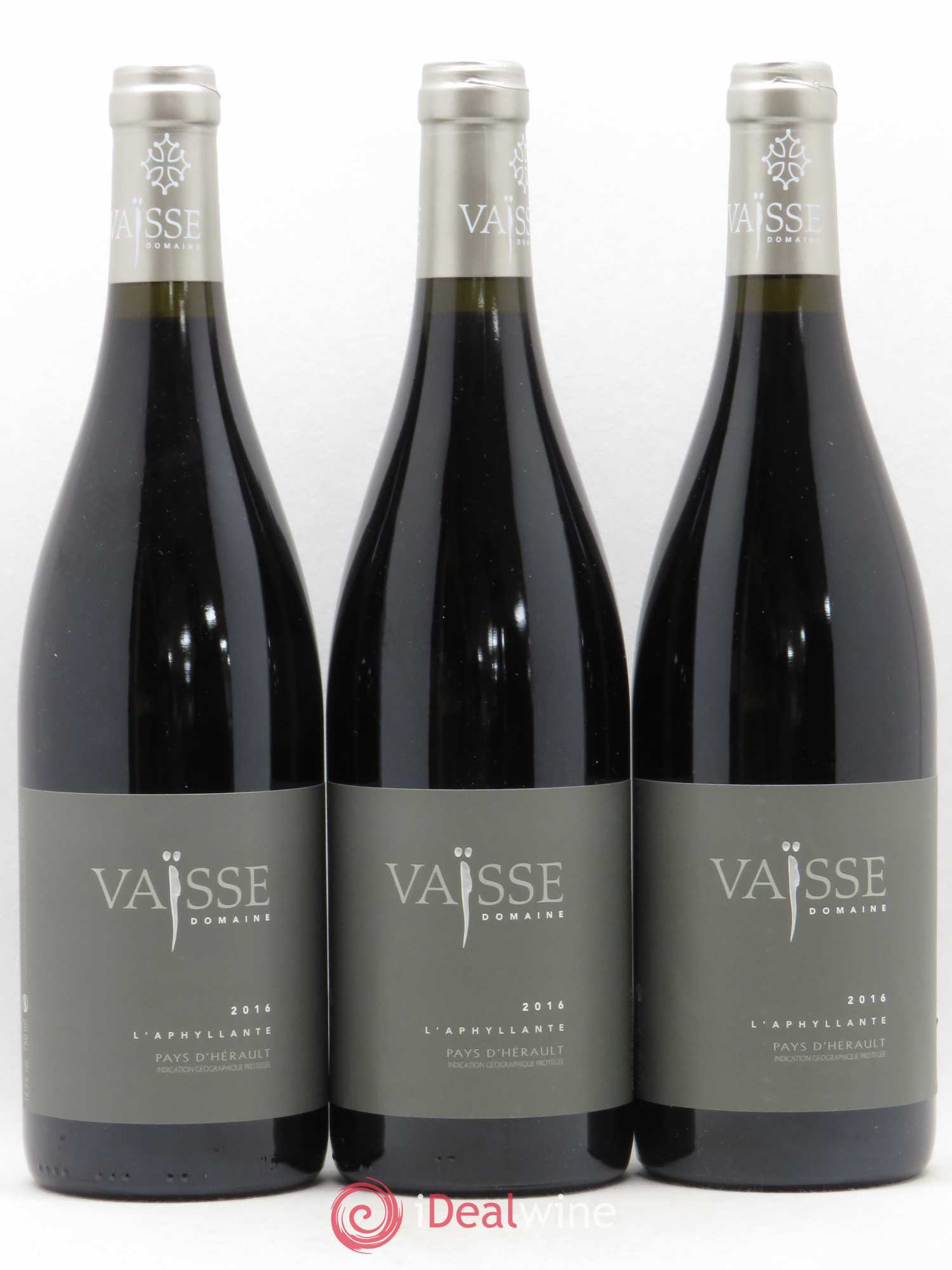 Pays d'Hérault L'Aphyllante Vaisse (Domaine) 2016 - Lot de 3 bouteilles - 0