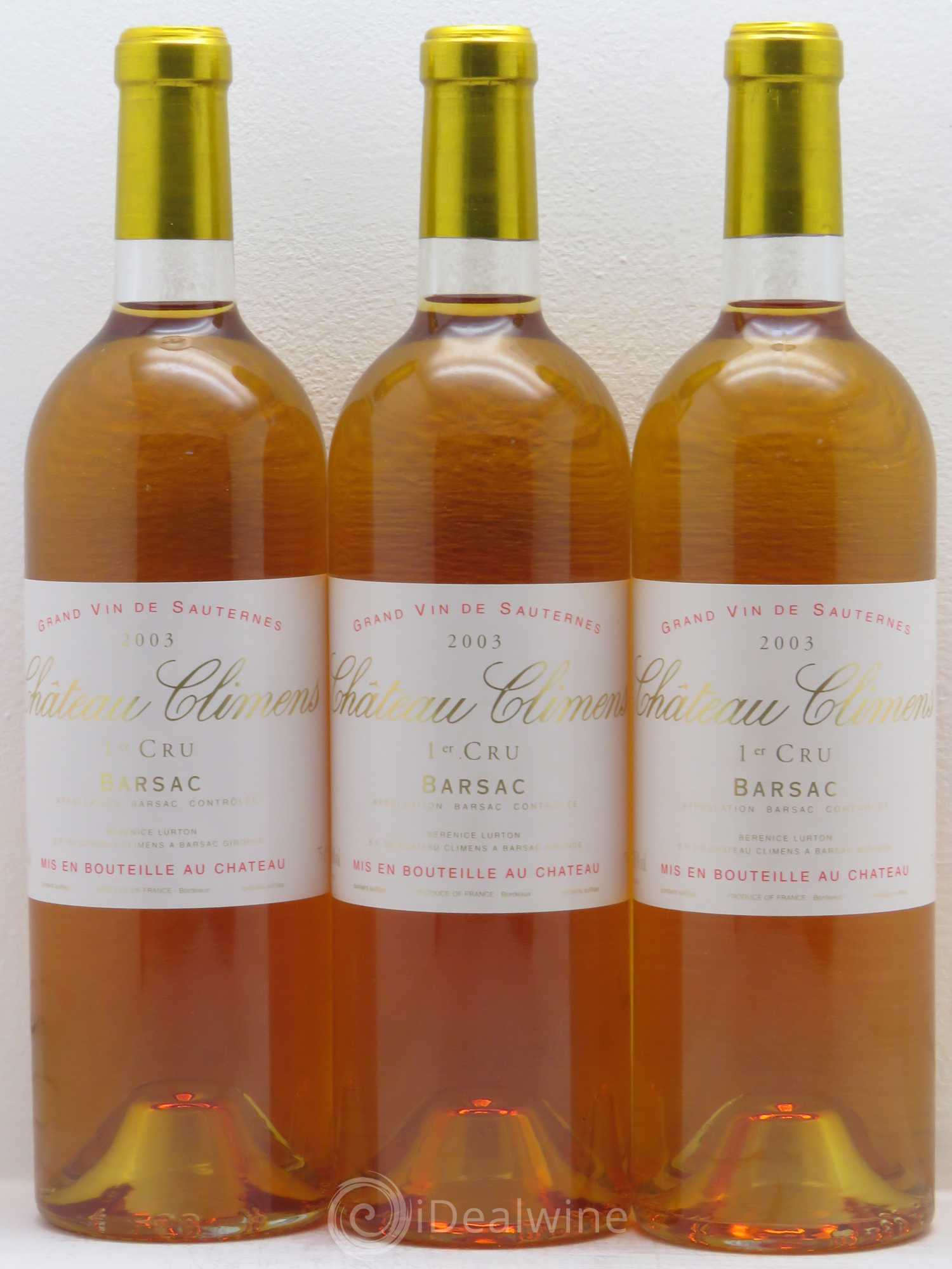 Château Climens 1er Grand Cru Classé 2003 - Lotto di 3 bottiglie - 0