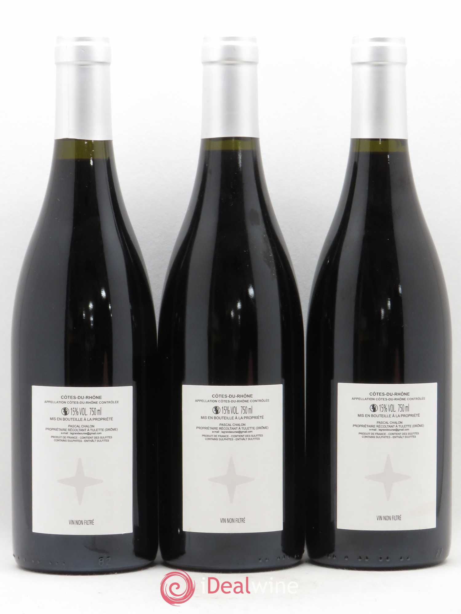 Côtes-du-Rhône Grande Ourse P. Chalon 2010 - Posten von 3 Flaschen - 1