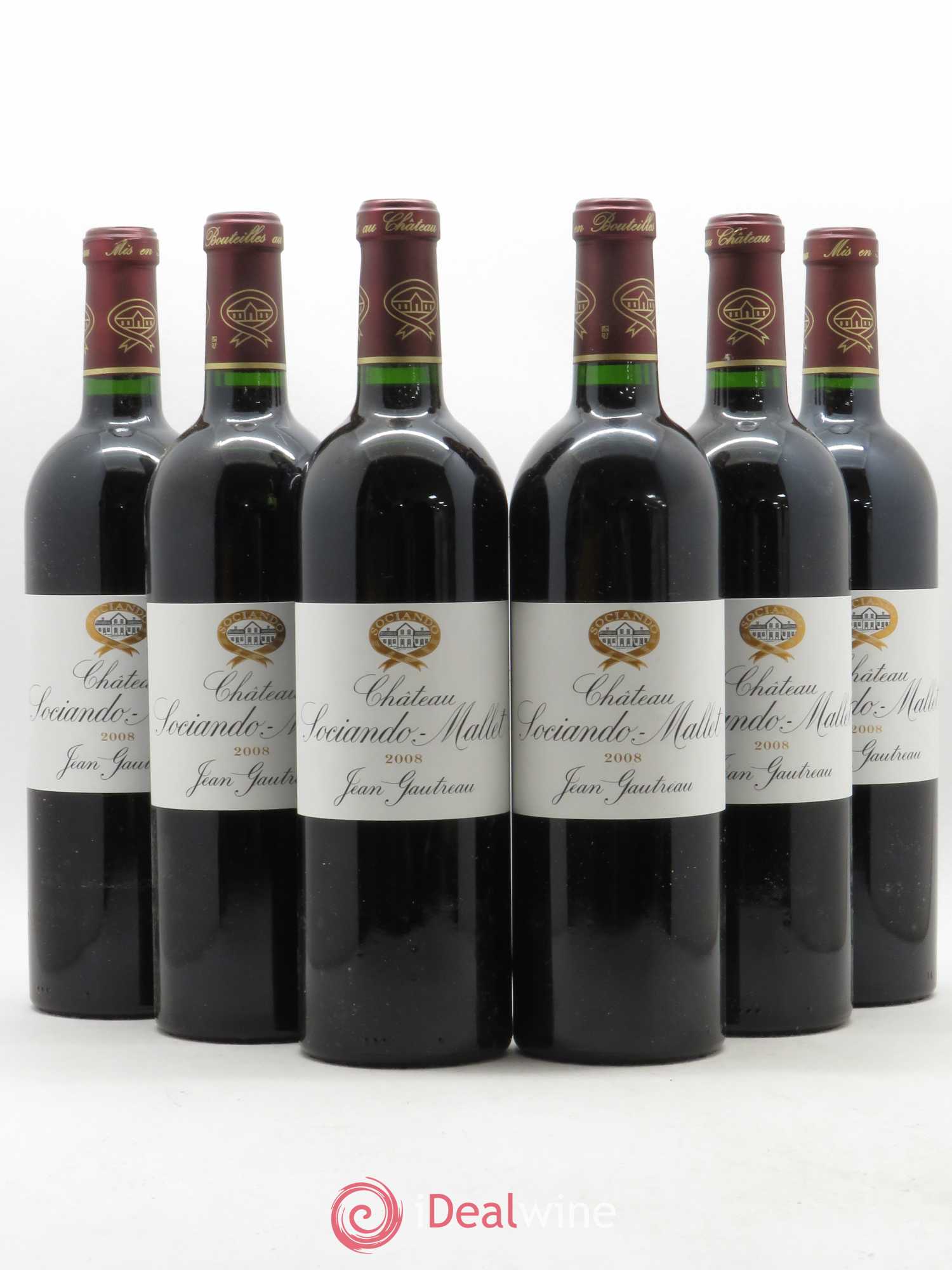 Château Sociando Mallet 2008 - Lot de 6 bouteilles - 0