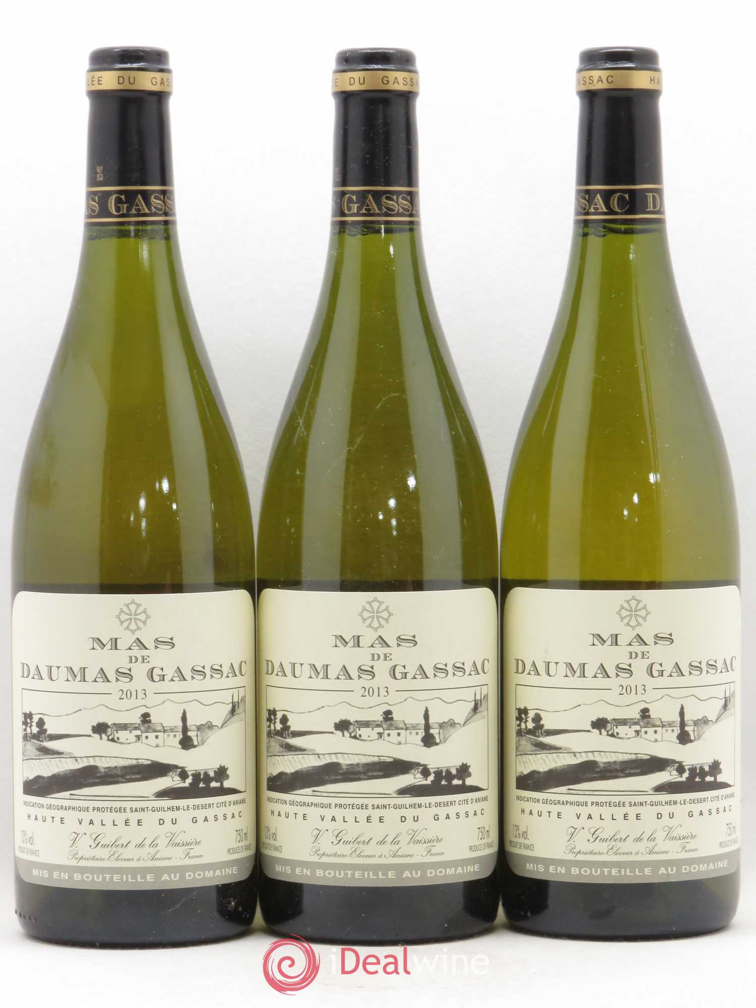 Saint-Guilhem-le-Désert - Cité d'Aniane Mas Daumas Gassac Famille Guibert de La Vaissière 2013 - Lot de 3 bouteilles - 0