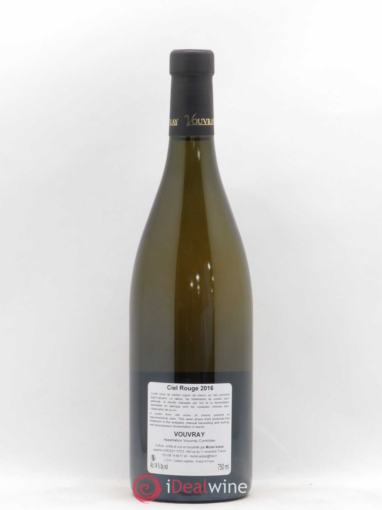 Vouvray Michel Autran Ciel Rouge 2016 - Lot de 1 bouteille - 1