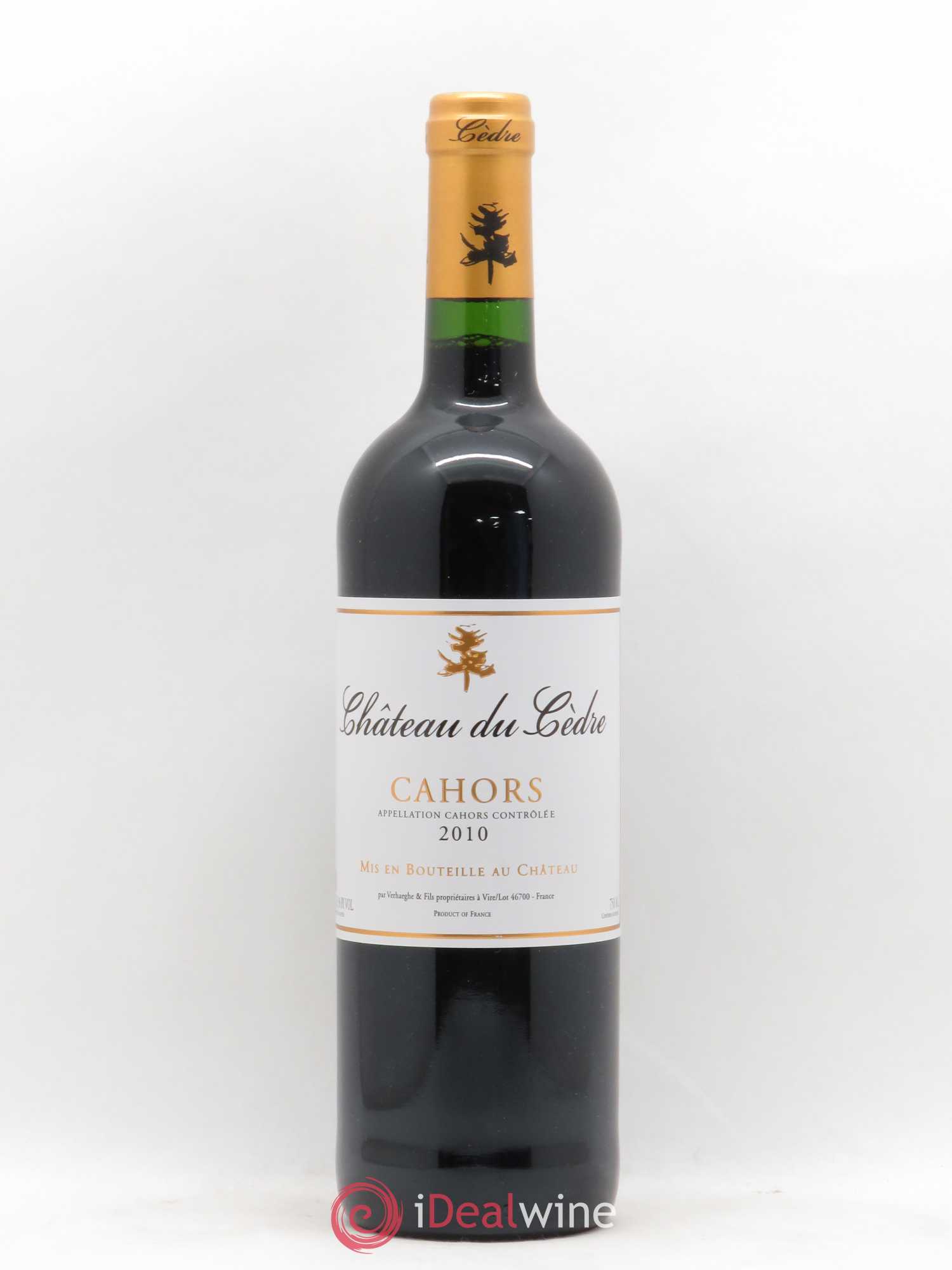 Cahors Château du Cèdre Pascal et Jean-Marc Verhaeghe 2010 - Lot de 1 bouteille - 0