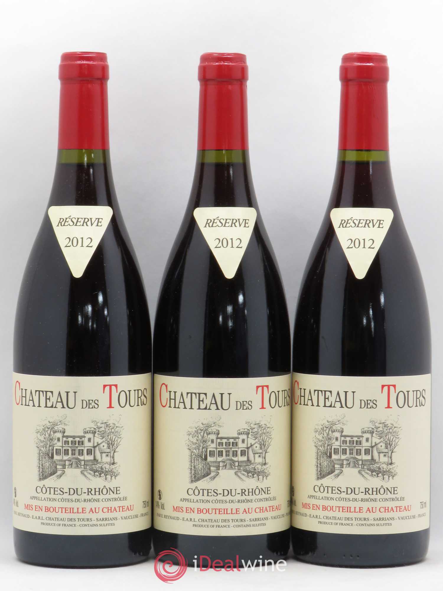 Côtes-du-Rhône Château des Tours Emmanuel Reynaud 2012 - Lot de 3 bouteilles - 0