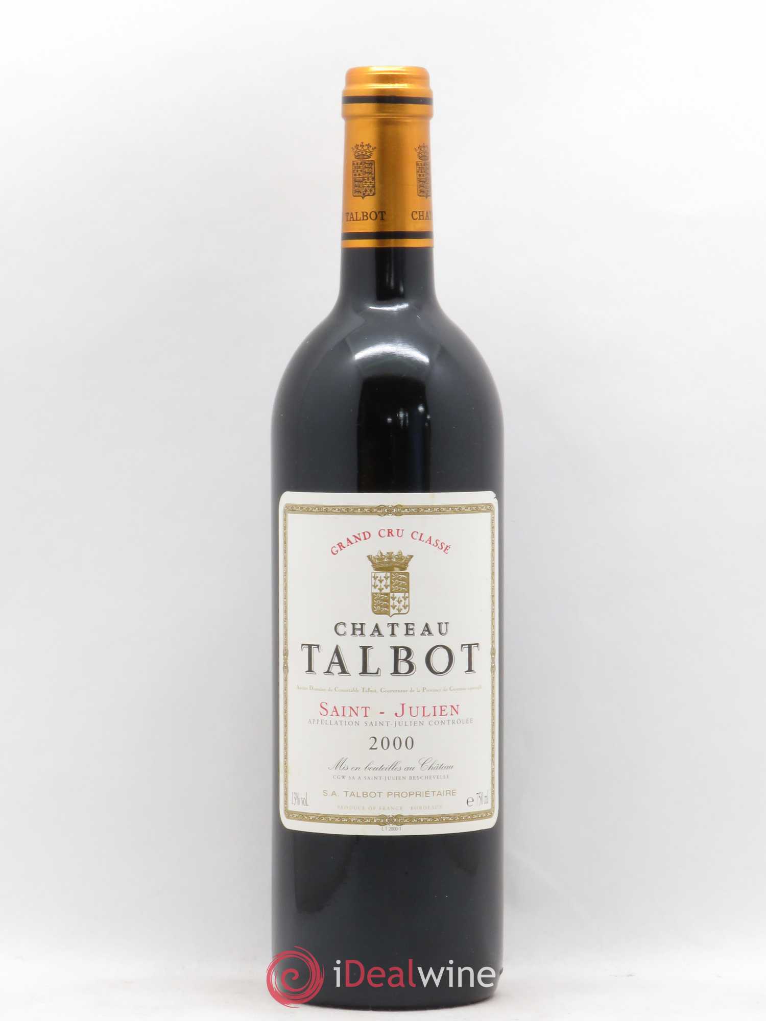 Château Talbot 4ème Grand Cru Classé 2000 - Lot de 1 bouteille - 0