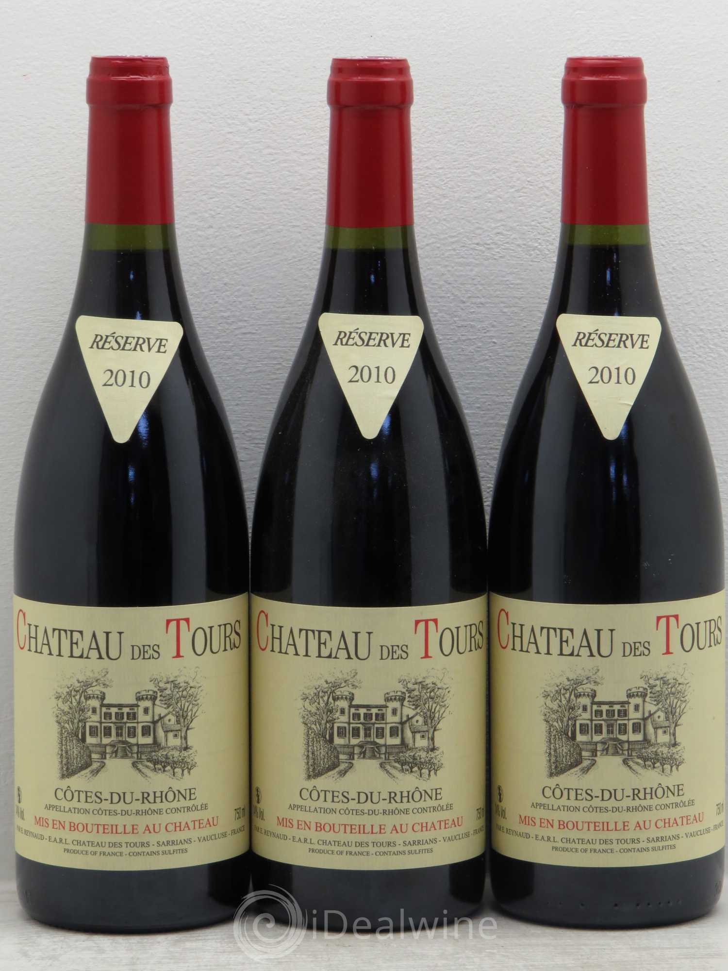 Côtes-du-Rhône Château des Tours Emmanuel Reynaud 2010 - Lot de 3 bouteilles - 0