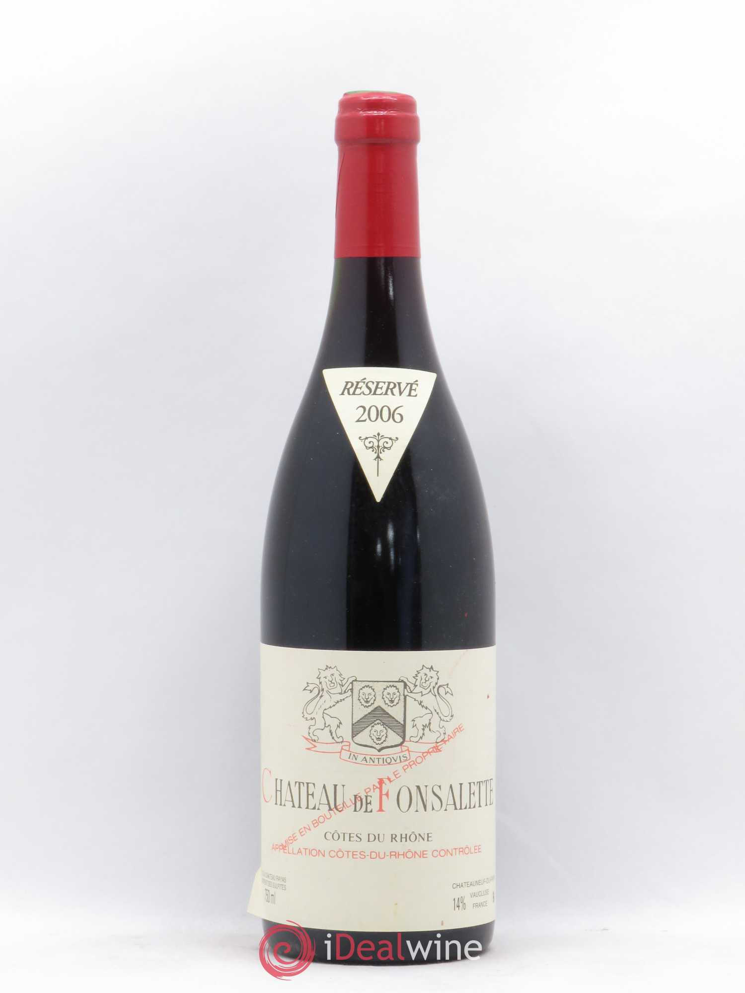 Côtes-du-Rhône Château de Fonsalette Emmanuel Reynaud 2006 - Lot de 1 bouteille - 0