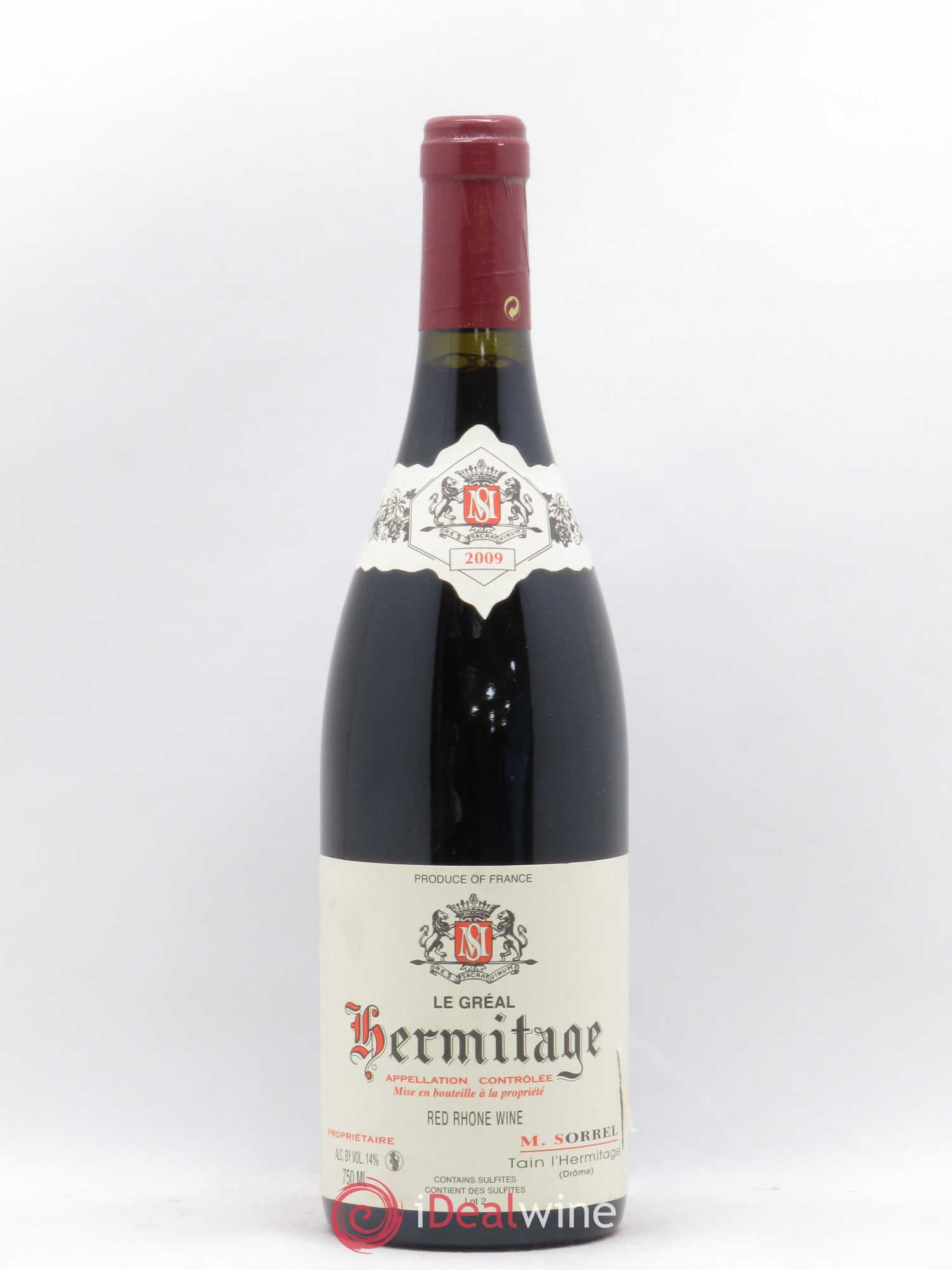 Hermitage Le Gréal Marc Sorrel 2009 - Lot de 1 bouteille - 0