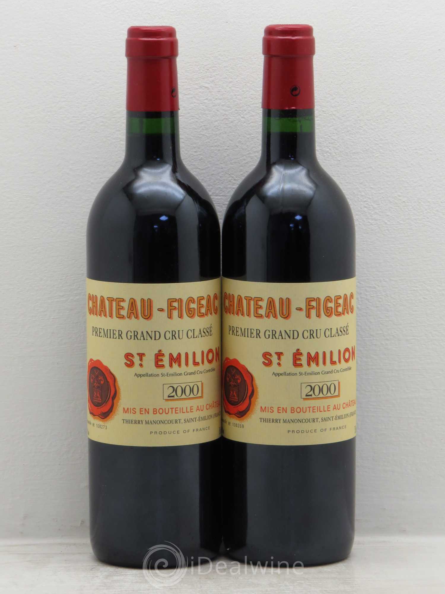 Château Figeac 1er Grand Cru Classé A 2000 - Lot de 2 bouteilles - 0