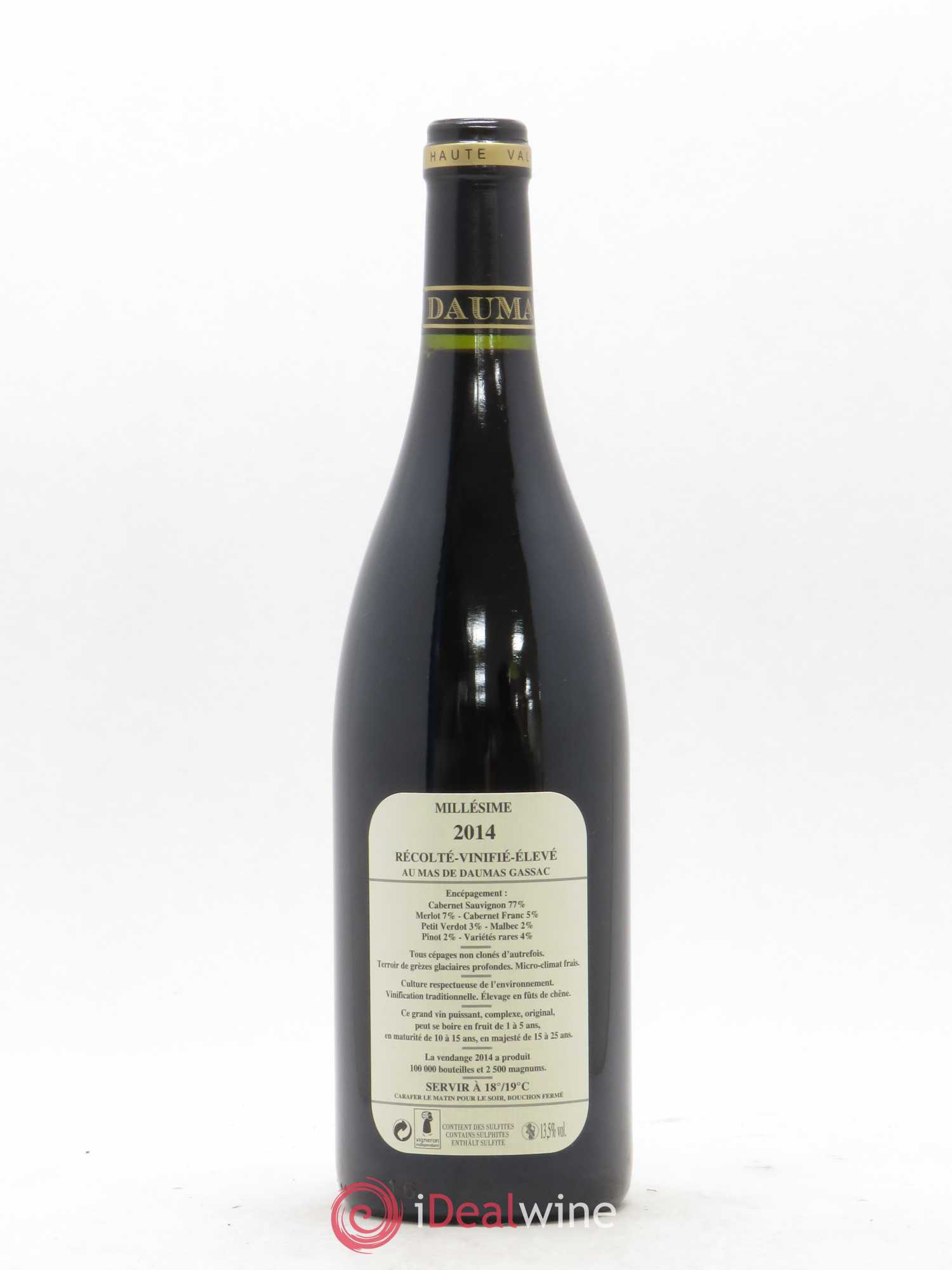 Saint-Guilhem-le-Désert - Cité d'Aniane Mas Daumas Gassac Famille Guibert de La Vaissière 2014 - Lot de 1 bouteille - 1
