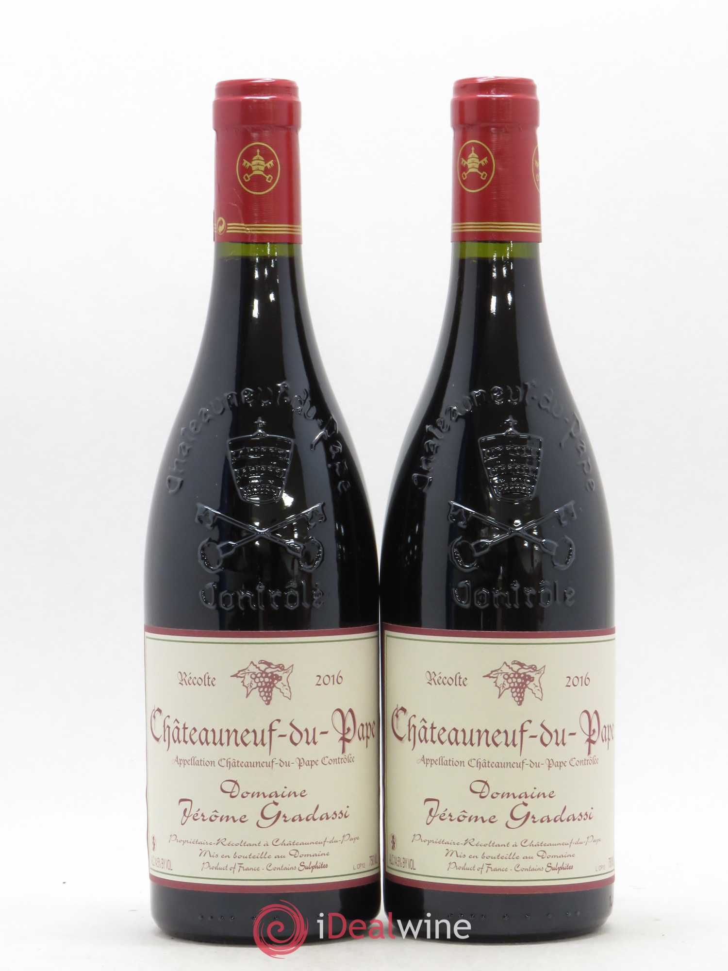 Châteauneuf-du-Pape Domaine Jérome Gradassi 2016 - Lot de 2 bouteilles - 0