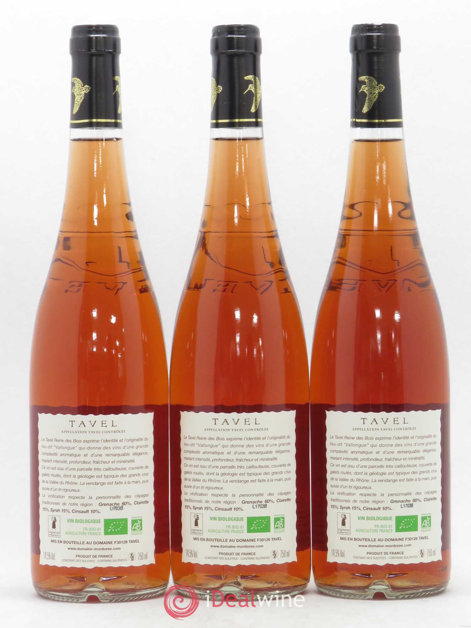 Tavel La Reine des Bois La Mordorée (Domaine de) 2015 - Lot de 3 bouteilles - 1