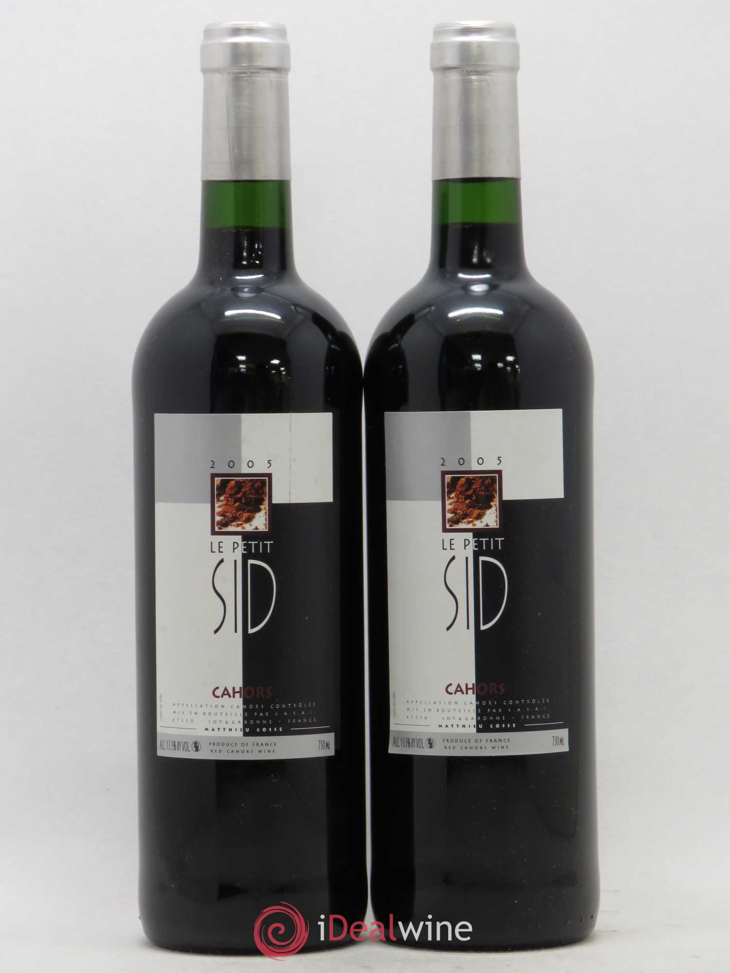 Cahors LE PETIT SID COSSE MAISONNEUVE 2005 - Posten von 2 Flaschen - 0