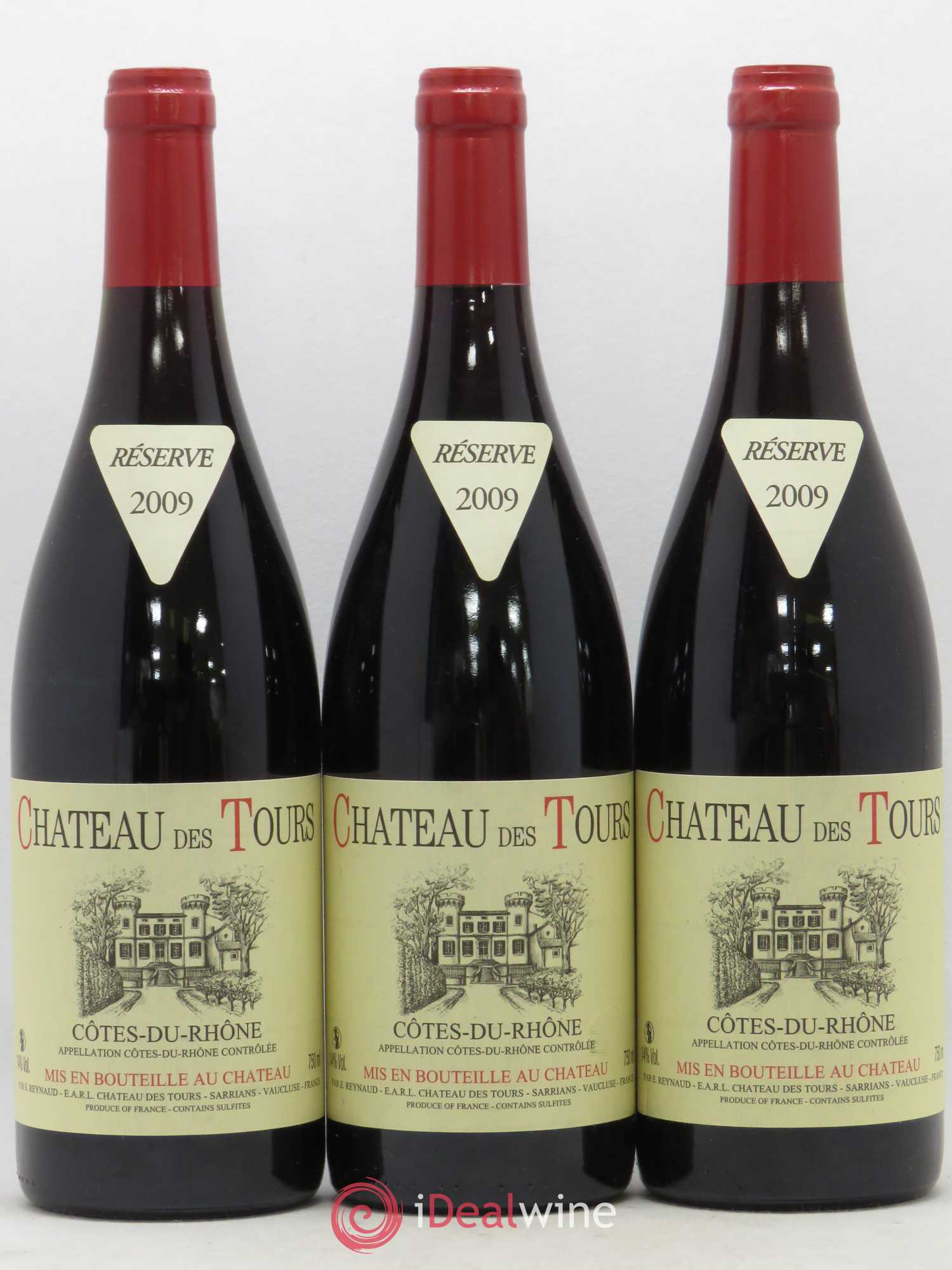 Côtes-du-Rhône Château des Tours Emmanuel Reynaud 2009 - Lot de 3 bouteilles - 0