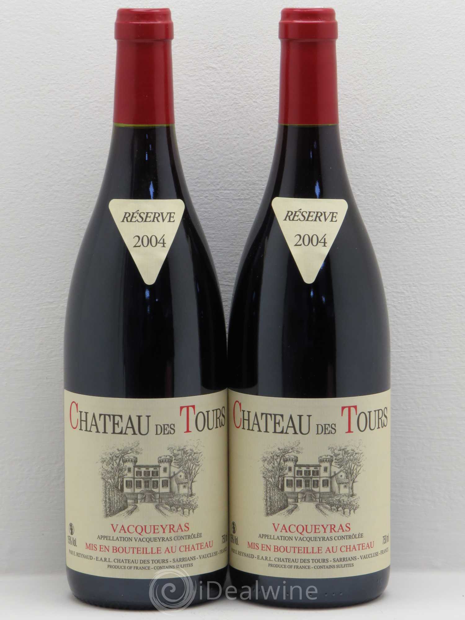 Vacqueyras Château des Tours Emmanuel Reynaud 2004 - Lot de 2 bouteilles - 0