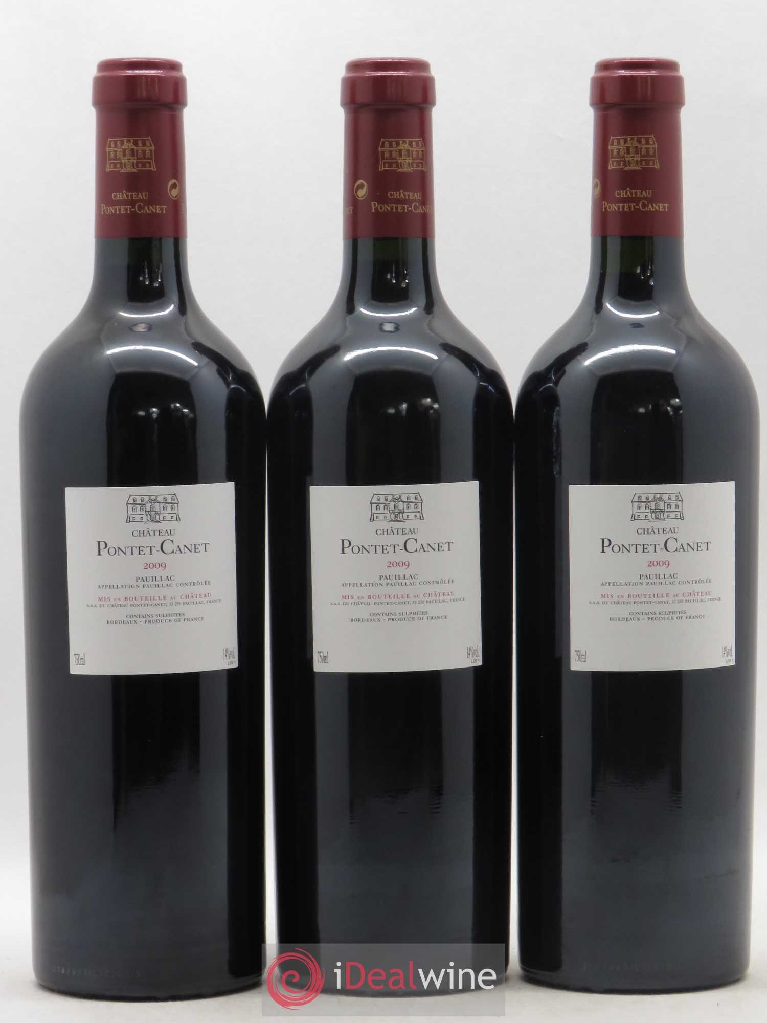 Château Pontet Canet 5ème Grand Cru Classé 2009 - Lot de 3 bouteilles - 1