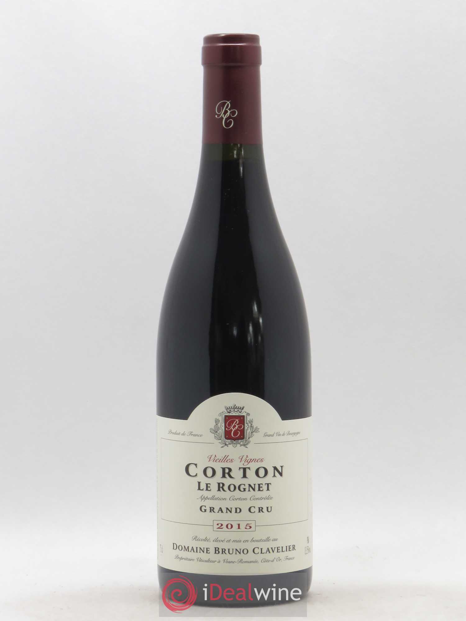 Corton Grand Cru Le Rognet Vieilles Vignes Bruno Clavelier 2015 - Lot de 1 bouteille - 0