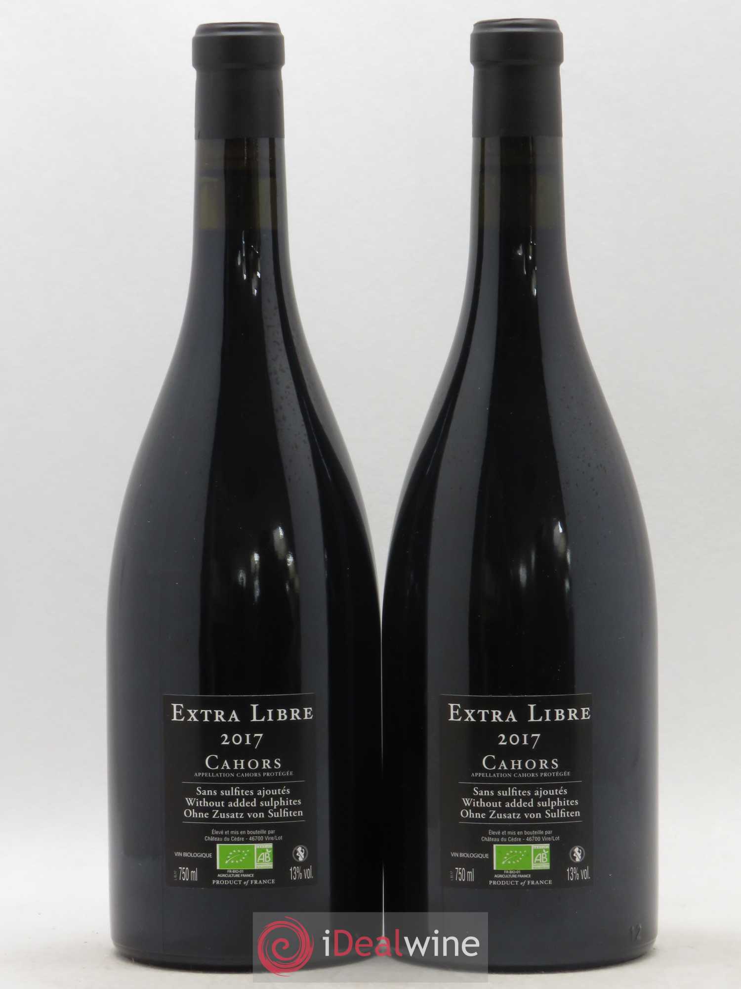 Cahors Château du Cèdre Extra Libre Pascal et Jean-Marc Verhaeghe 2017 - Lot de 2 bouteilles - 1
