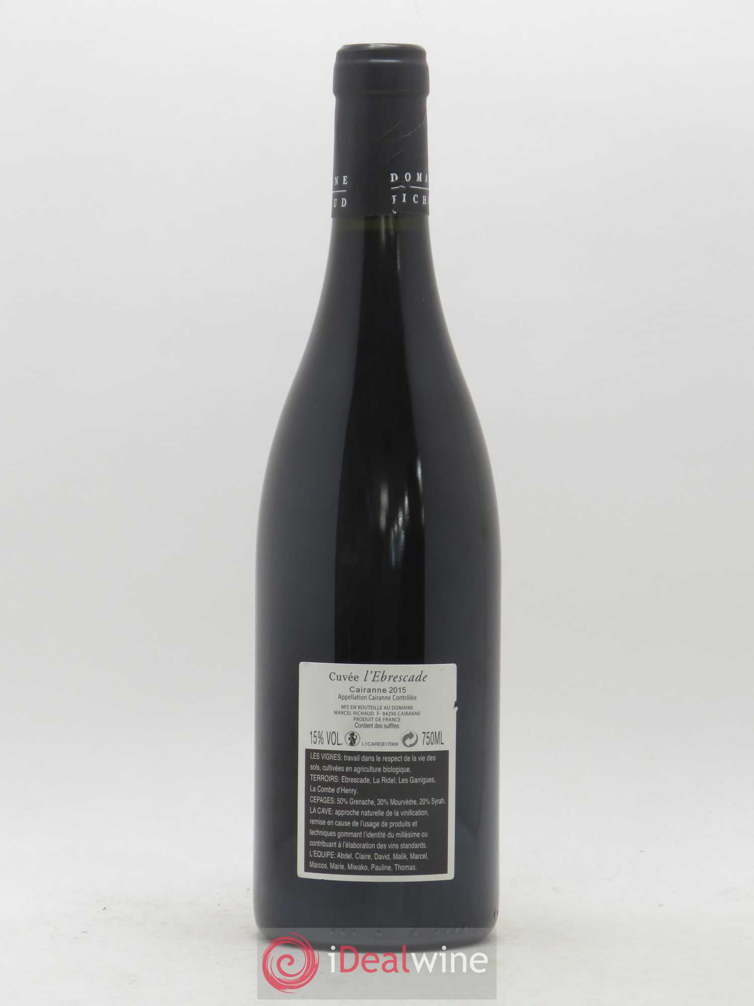 Cairanne Ebrescade Marcel Richaud 2015 - Lot de 1 bouteille - 1