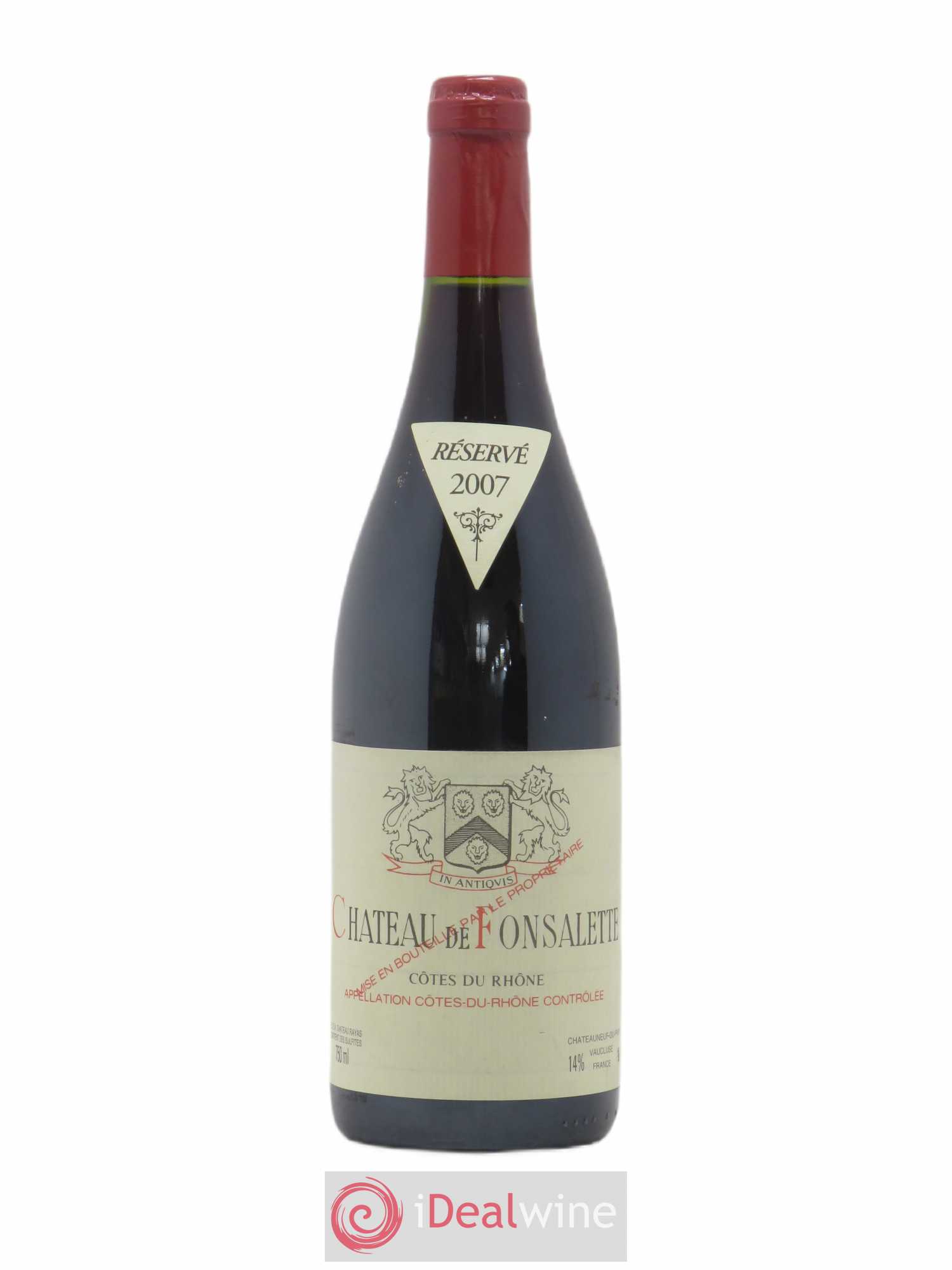 Côtes-du-Rhône Château de Fonsalette Emmanuel Reynaud 2007 - Lot de 1 bouteille - 0