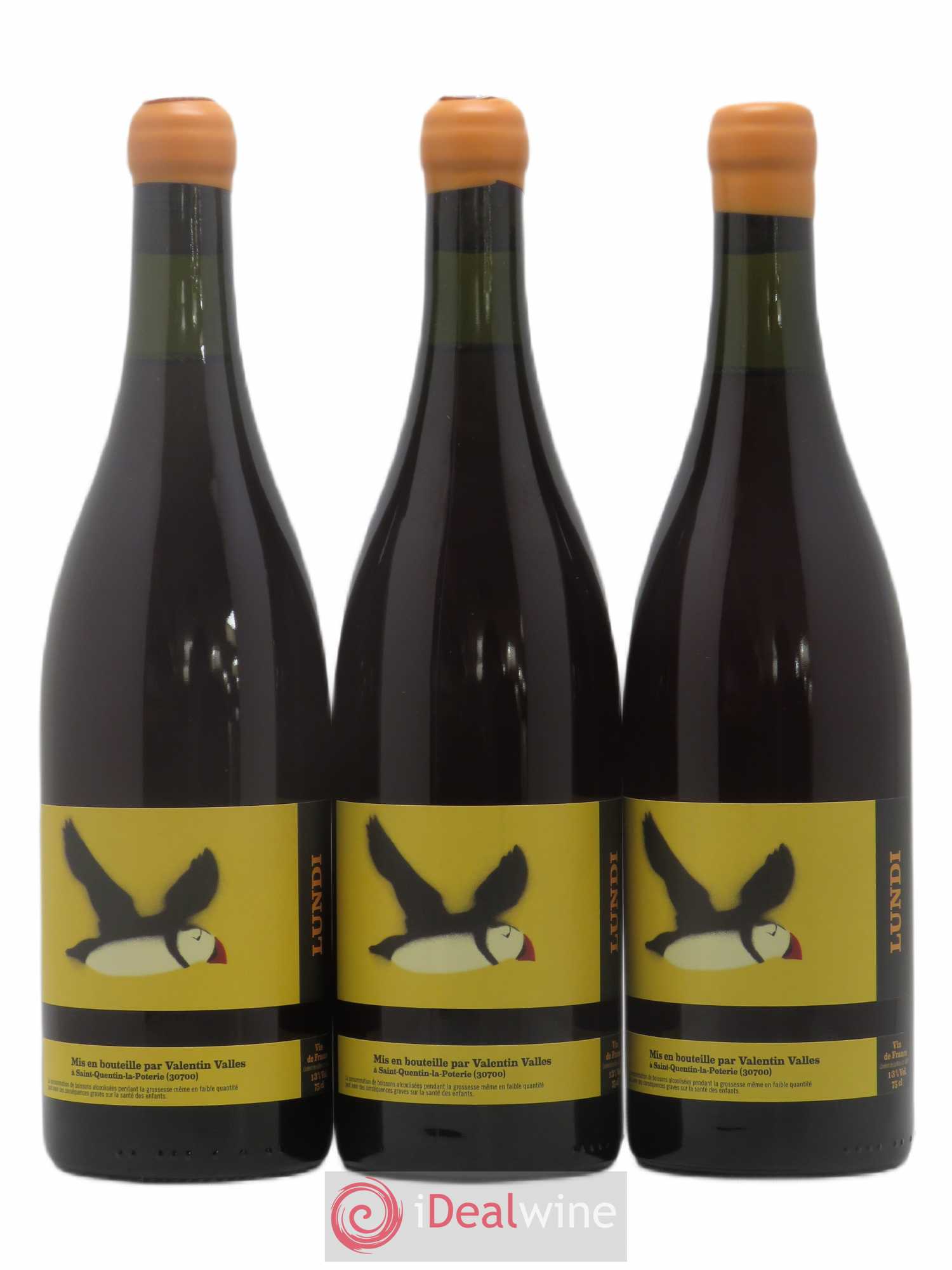 Vin de France Lundi Valentin Vallés 2018 - Lot de 3 bouteilles - 0