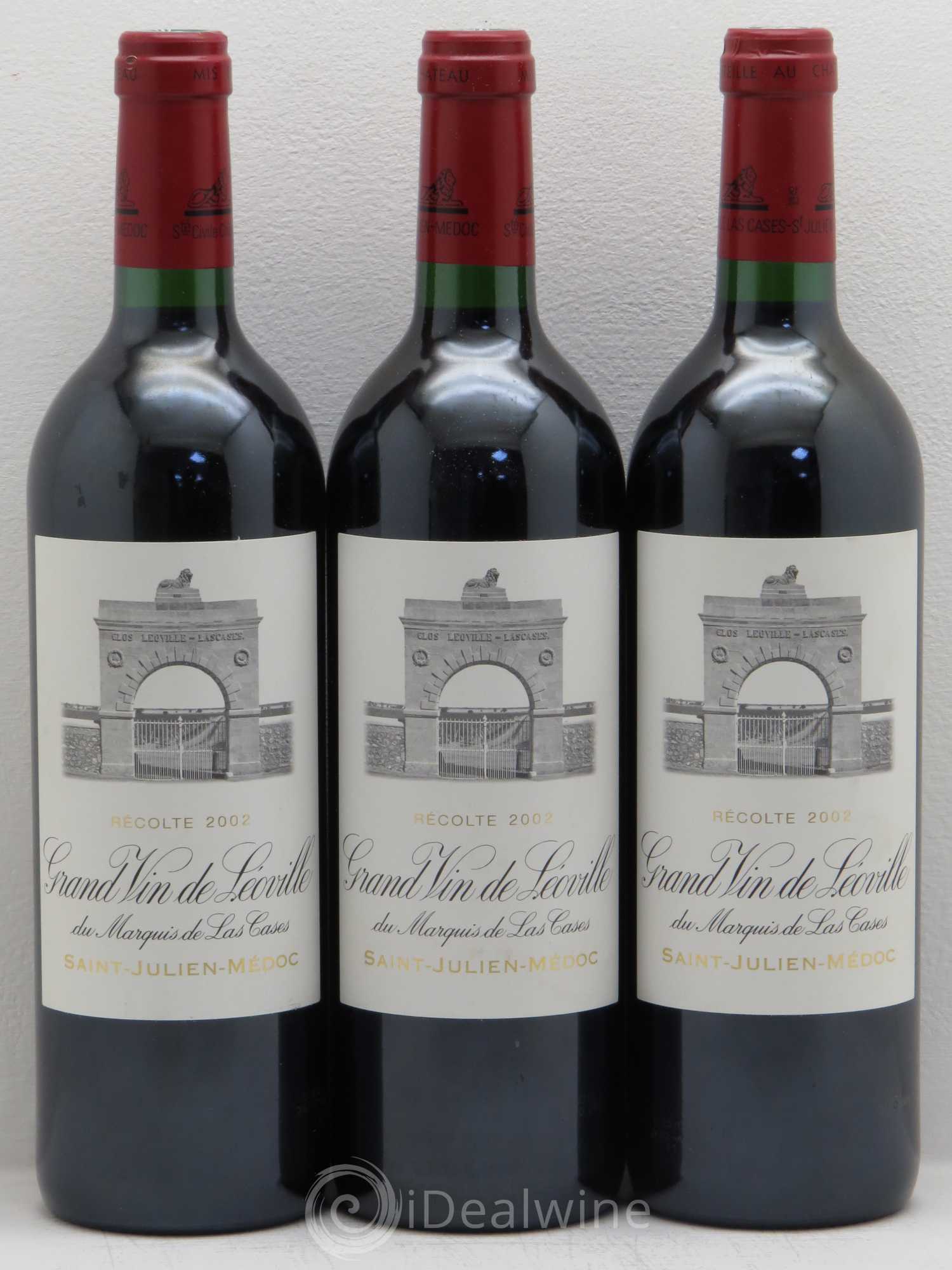 Château Léoville Las Cases 2ème Grand Cru Classé 2002 - Lot de 3 bouteilles - 0