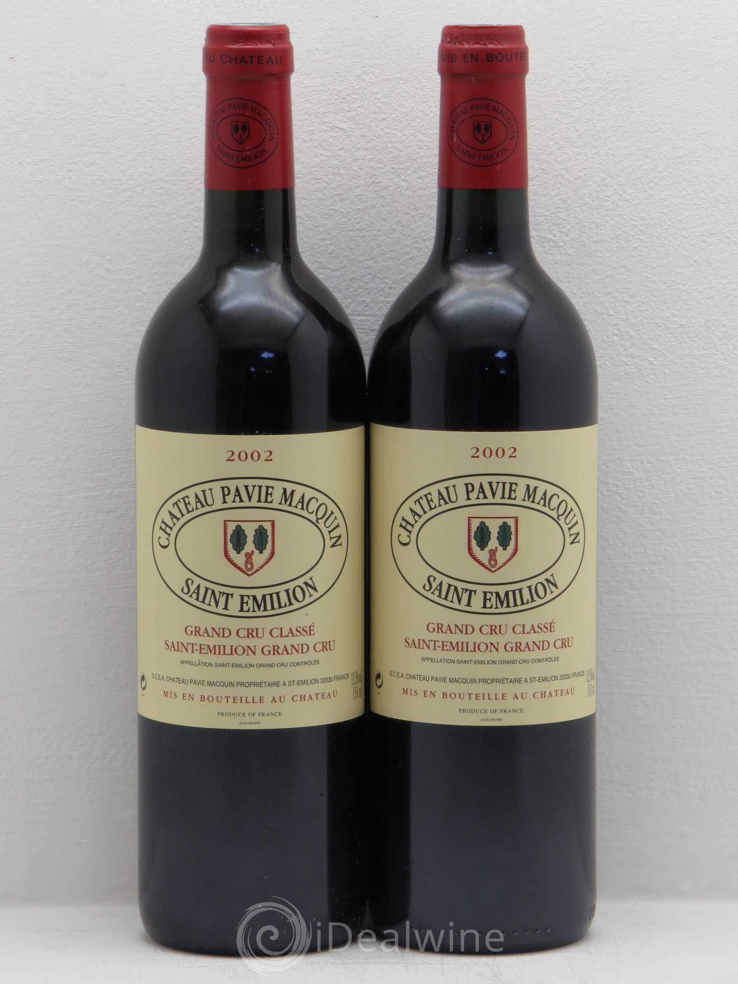 Château Pavie Macquin 1er Grand Cru Classé B 2002 - Lot de 2 bouteilles - 0