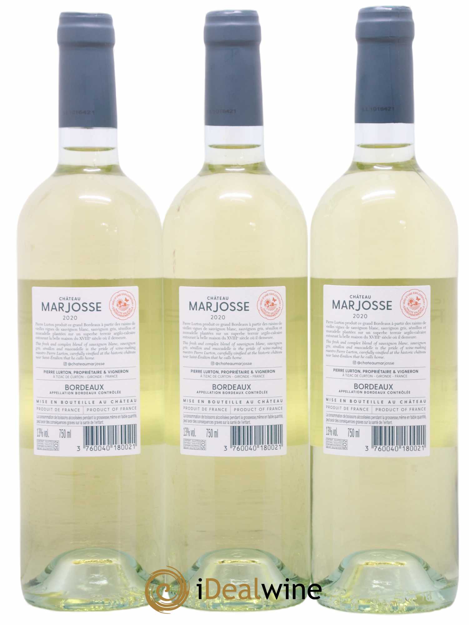 Château Marjosse  (sans prix de réserve) 2020 - Lot de 3 bouteilles - 1