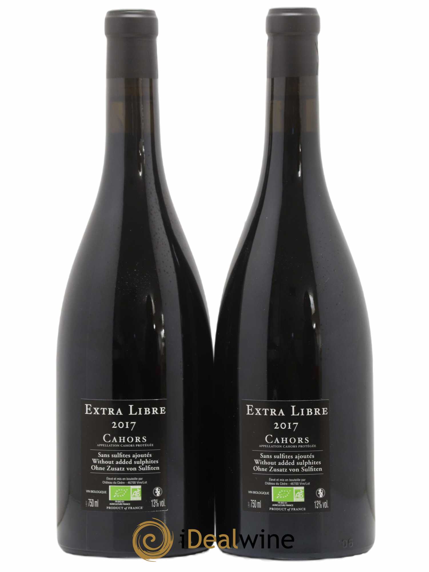 Cahors Château du Cèdre  Extra Libre Le Cèdre Pascal et Jean-Marc Verhaeghe 2017 - Lot of 2 bottles - 1