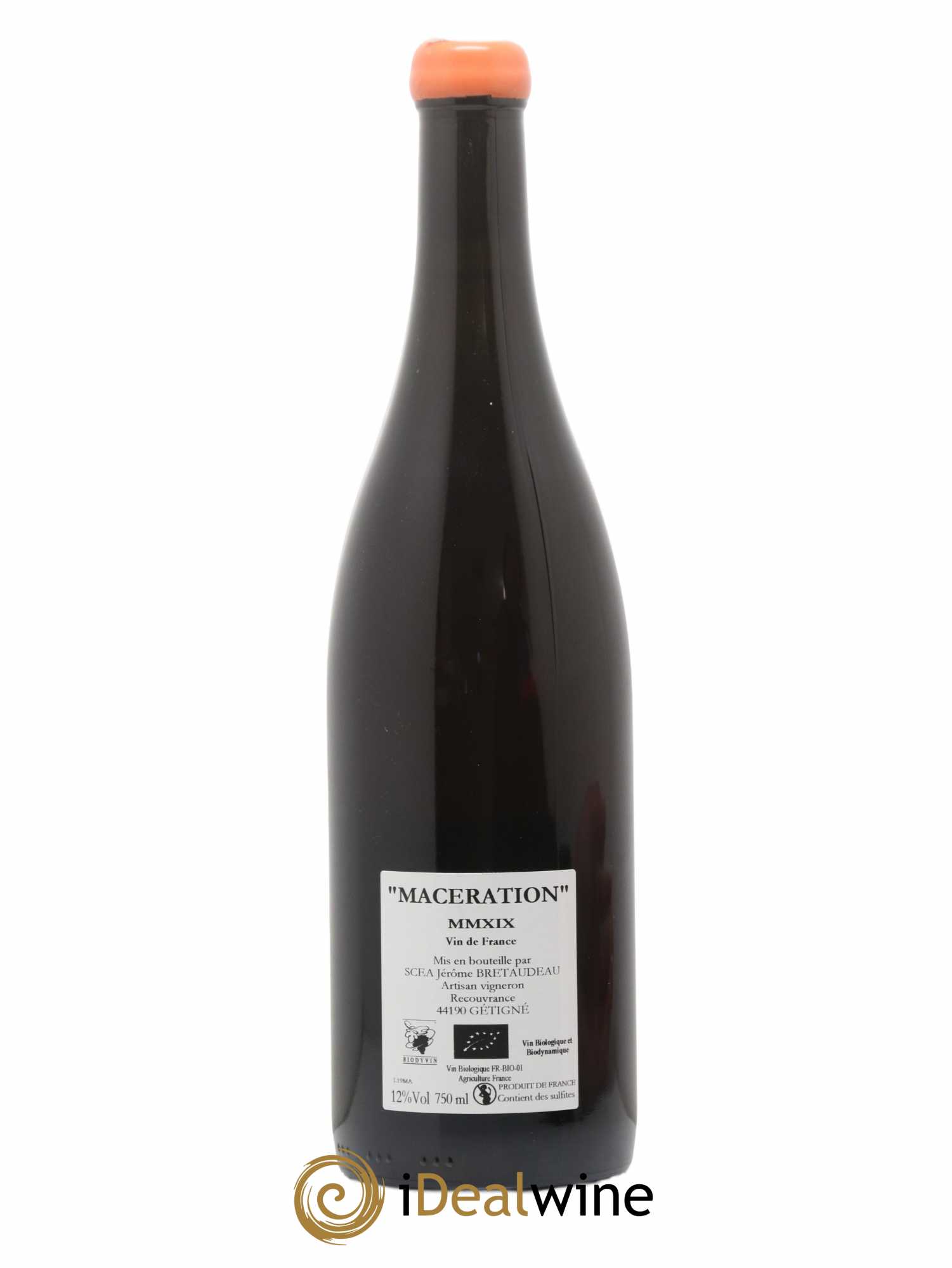 Vin de France Macération Jérôme Bretaudeau - Domaine de Bellevue 2019 - Lot de 1 bouteille - 1