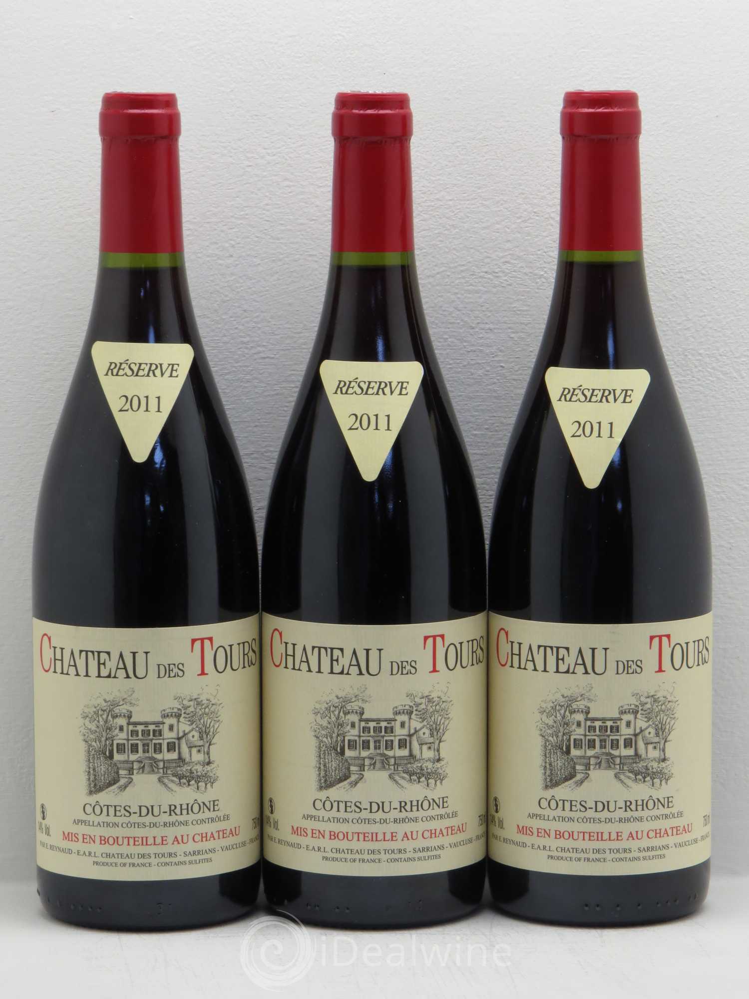 Côtes-du-Rhône Château des Tours Emmanuel Reynaud 2011 - Lot de 3 bouteilles - 0